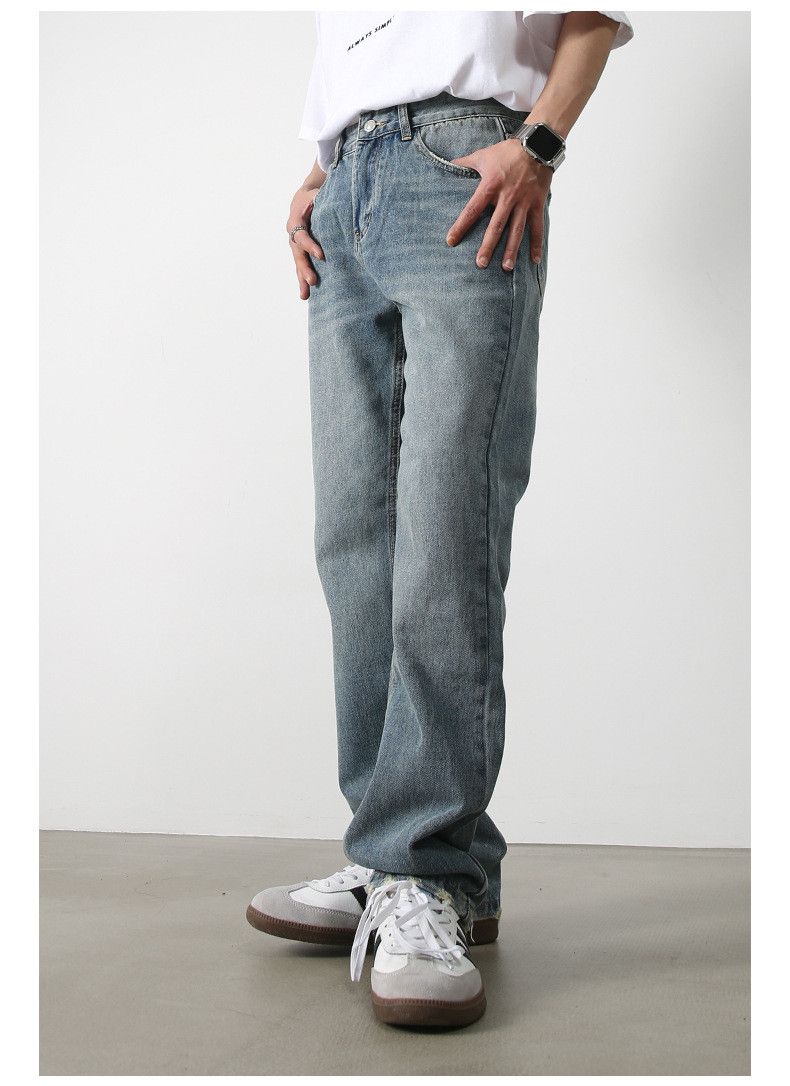 Japanese Brand × Jean Men's washed retro straight loose flared jeans Size US 32 / EU 48 - 5 Thumbnail