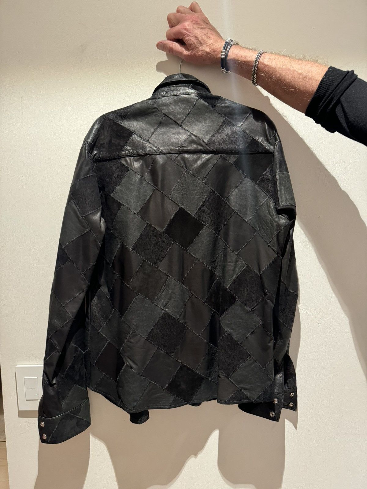 Chrome Hearts Chrome Hearts Leather Patchwork Shirt RARE Size US L / EU 52-54 / 3 - 2 Thumbnail