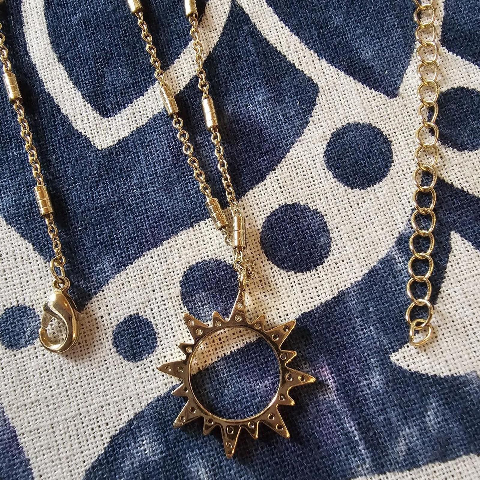 Designer Women's Gold Sun Dainty Necklace Size ONE SIZE - 5 Thumbnail