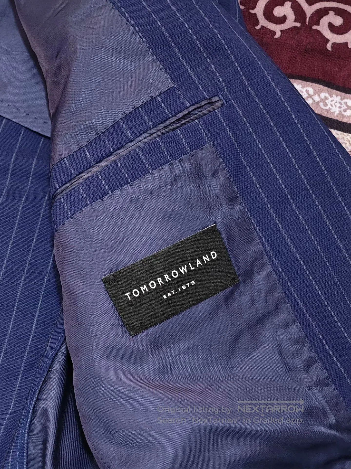 Tomorrowland Italian Drago Wool Suit in Blue Stripe. Size US M / EU 48-50 / 2 - 8 Thumbnail