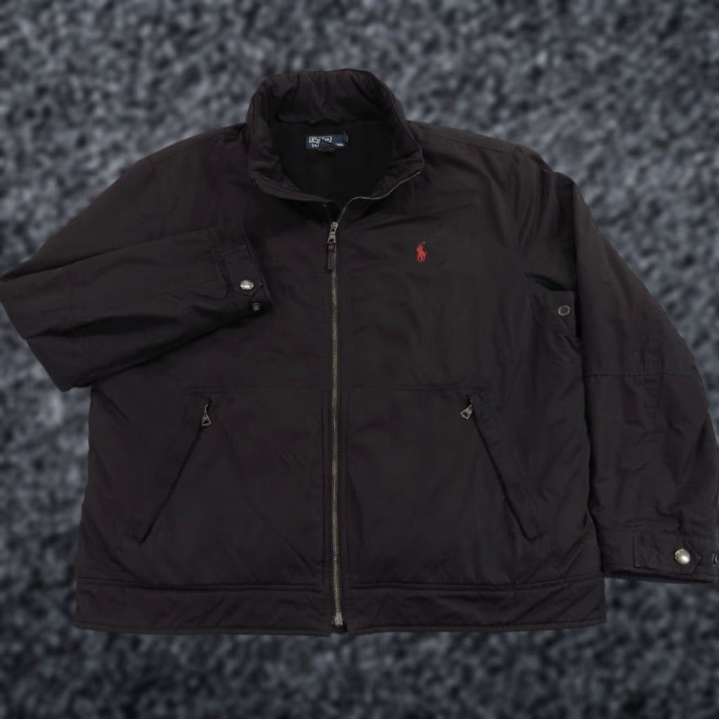 Polo Ralph Lauren VINTAGE Polo Ralph Lauren Jacket Mens XL Black Red Pony Fleece Lined Zip Up Hood Size US XL / EU 56 / 4 - 1 Thumbnail