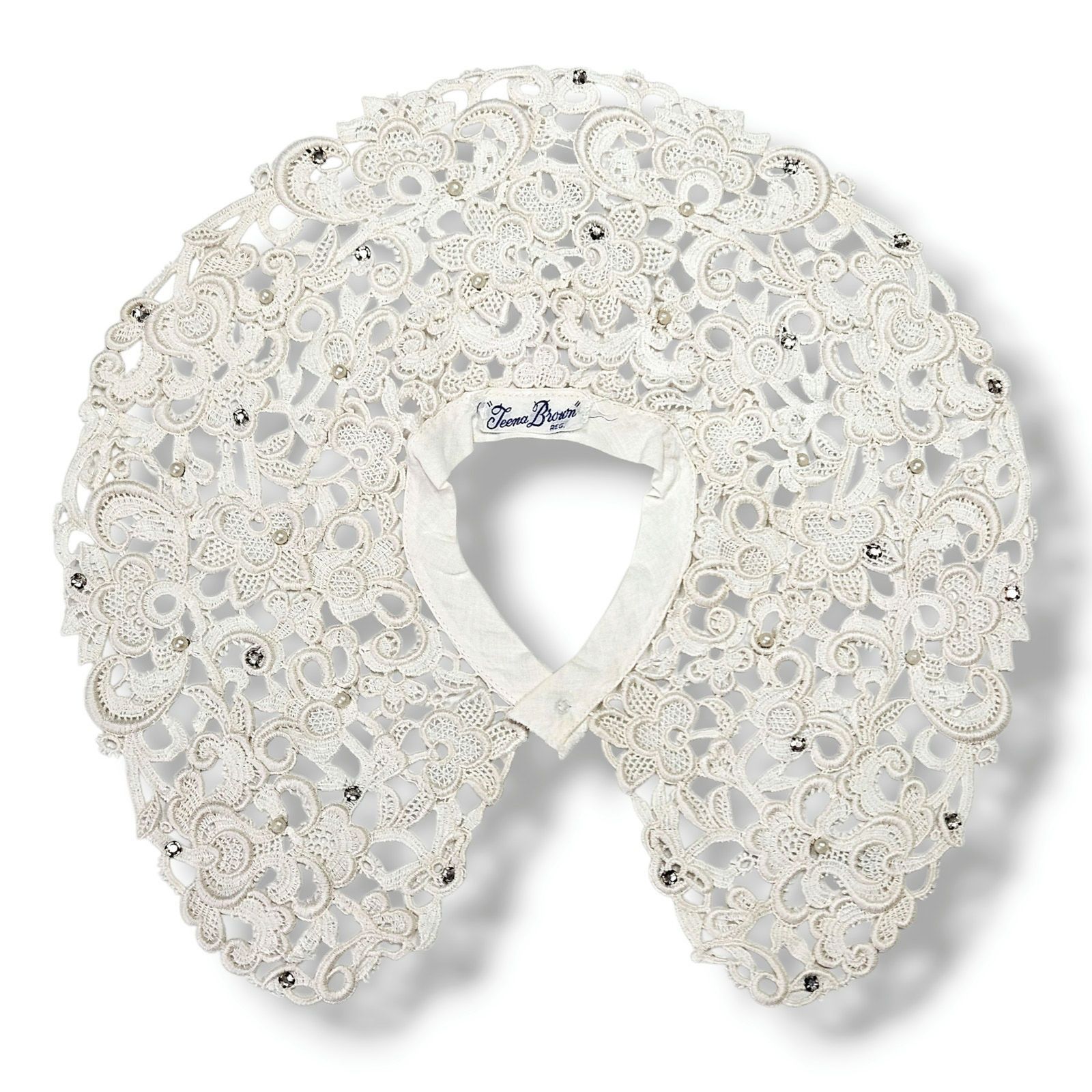 Other Teena Brown Lace Collar Detachable Vintage MCM Bead Victoria Size ONE SIZE - 1 Thumbnail