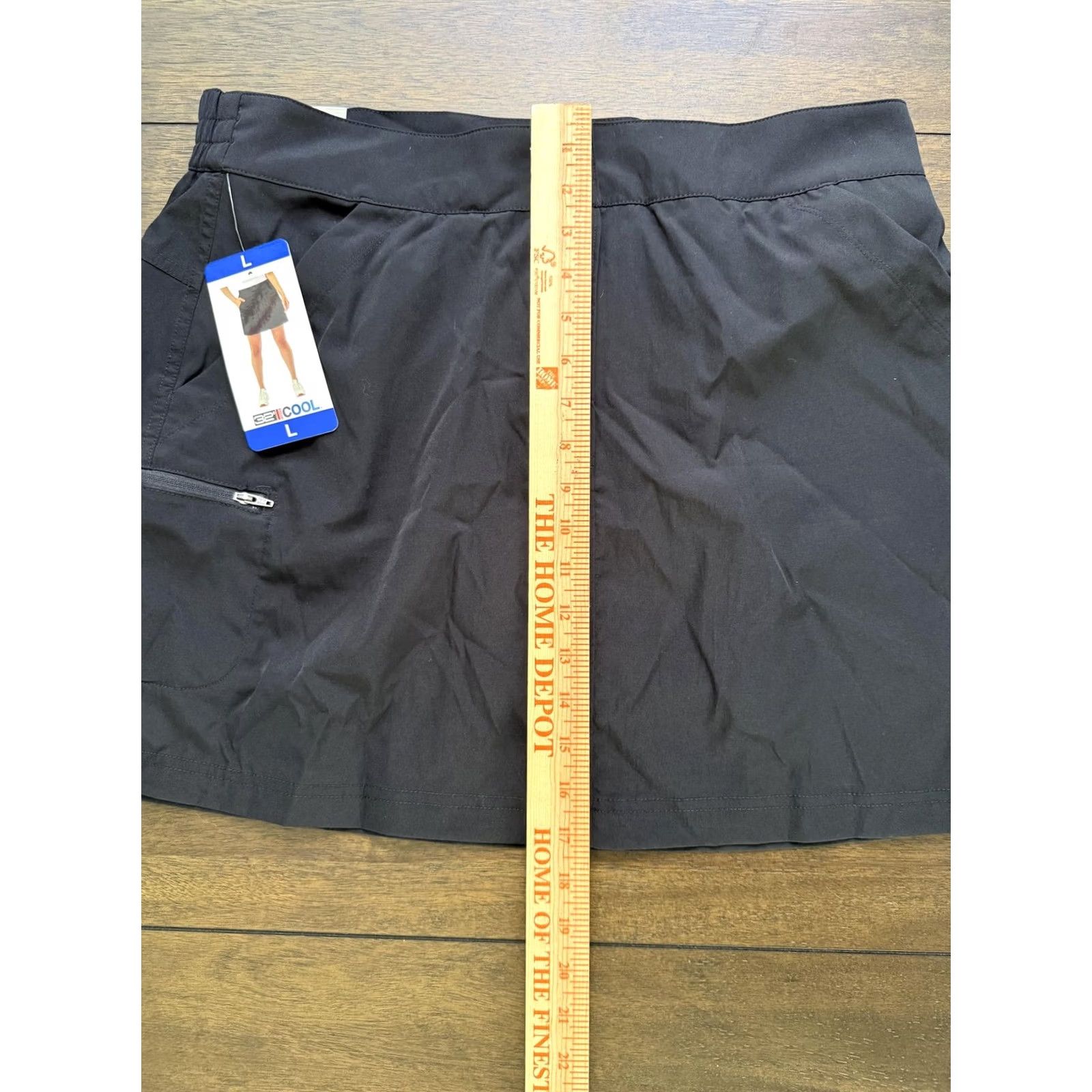 Vintage 32 Degrees COOL Skort Womens L Black Elastic Waist Pockets Zip Pocket Lightweight Active Golf Tennis Skirt Short Size 36" / US 14 / IT 50 - 5 Thumbnail