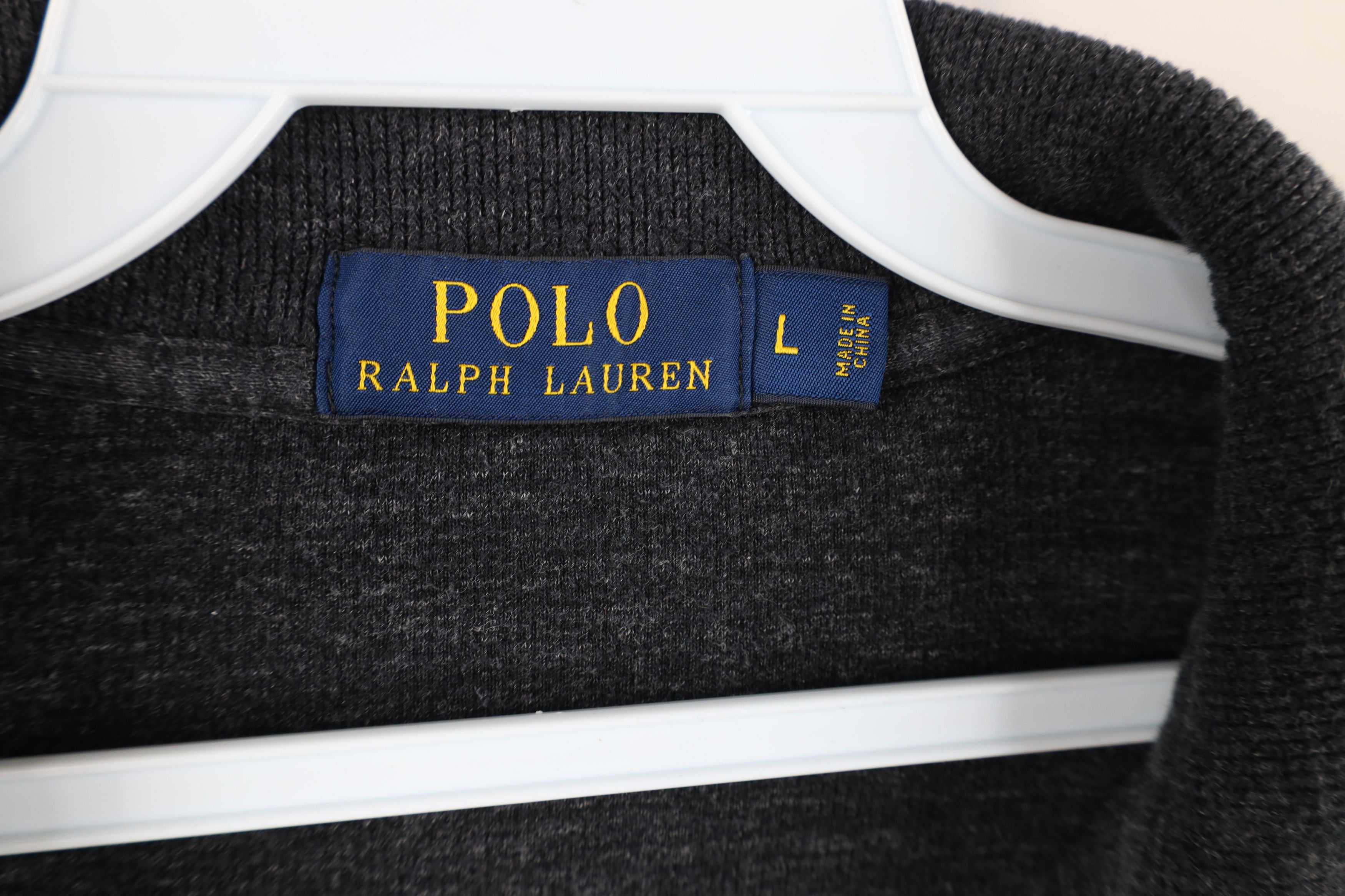 Ralph Lauren Vintage Ralph Lauren Ribbed Knit Half Zip Sweater Gray Size US L / EU 52-54 / 3 - 5 Thumbnail