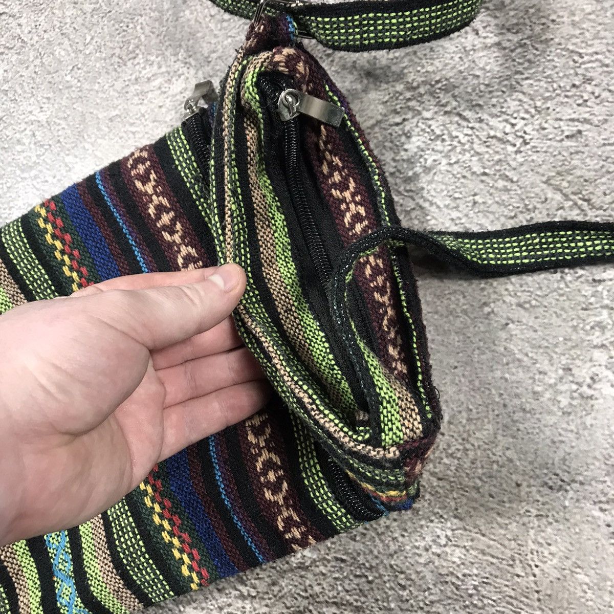 Vintage Vintage Y2K Japanese Striped Crossbody Bag Indie Streetwear Size ONE SIZE - 5 Thumbnail