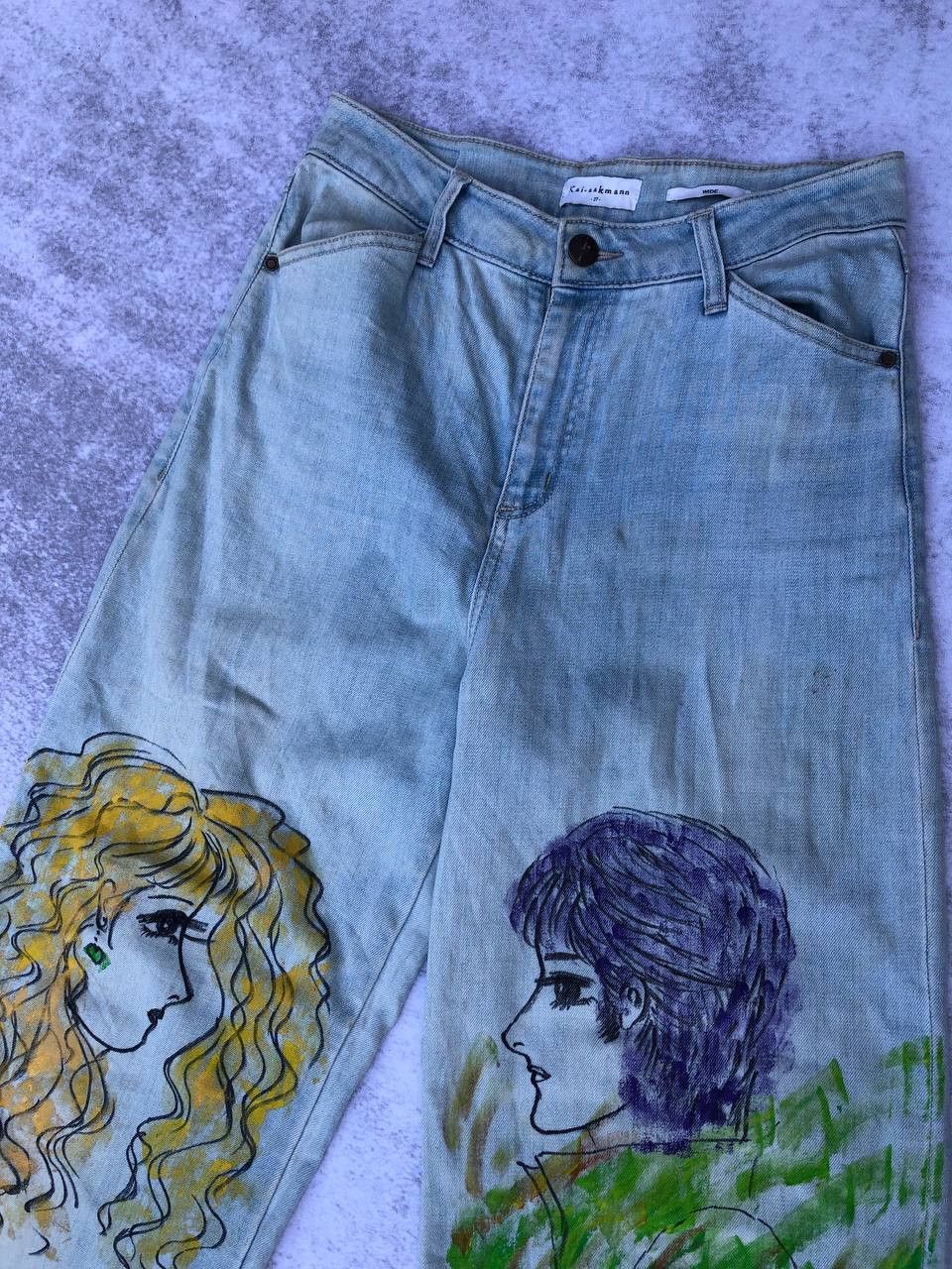 Kai Aakmann Kai-Aakmann Painted Jeans Size US 29 - 4 Thumbnail