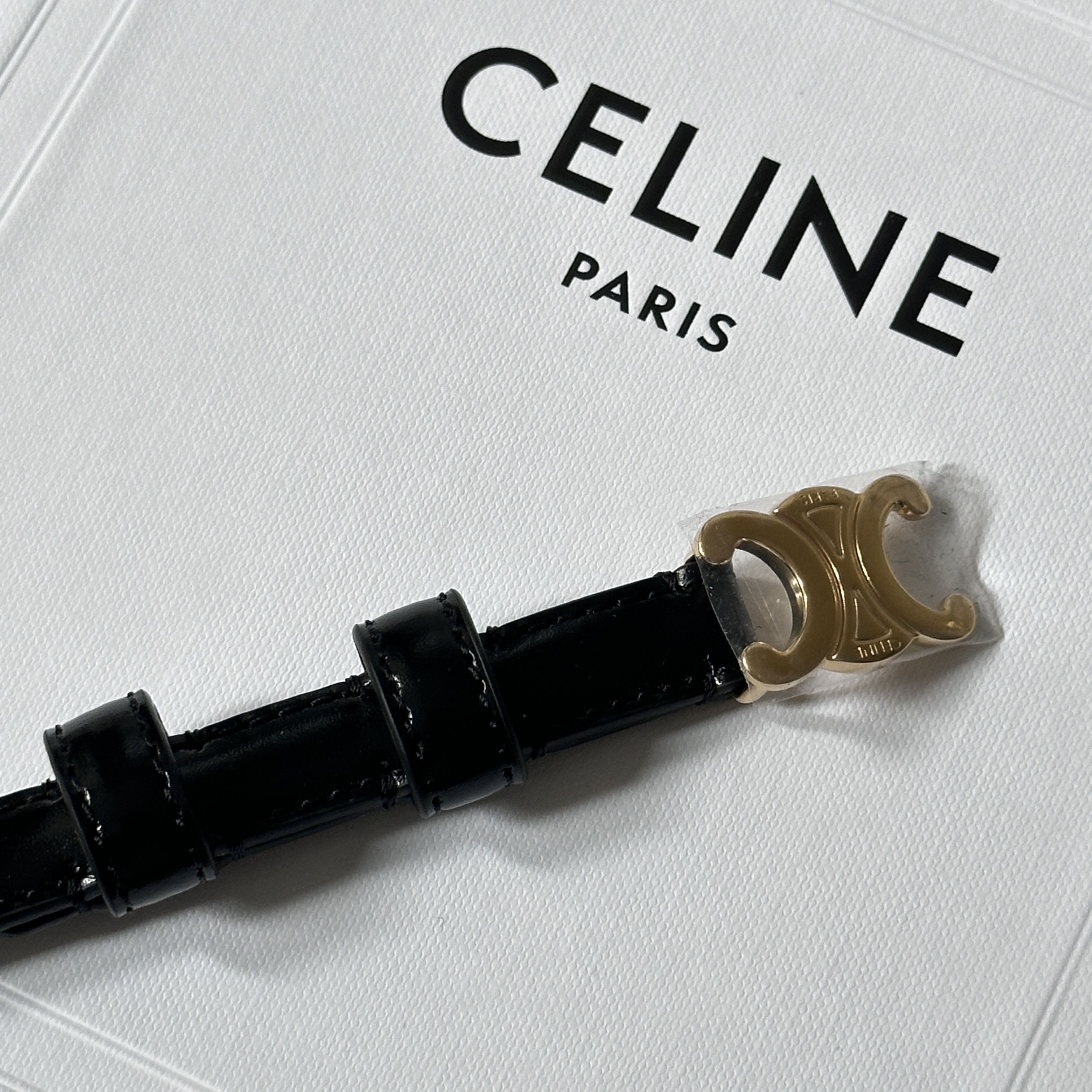 Celine SMALL TRIOMPHE BELT IN TAURILLON LEATHER Size ONE SIZE - 5 Thumbnail