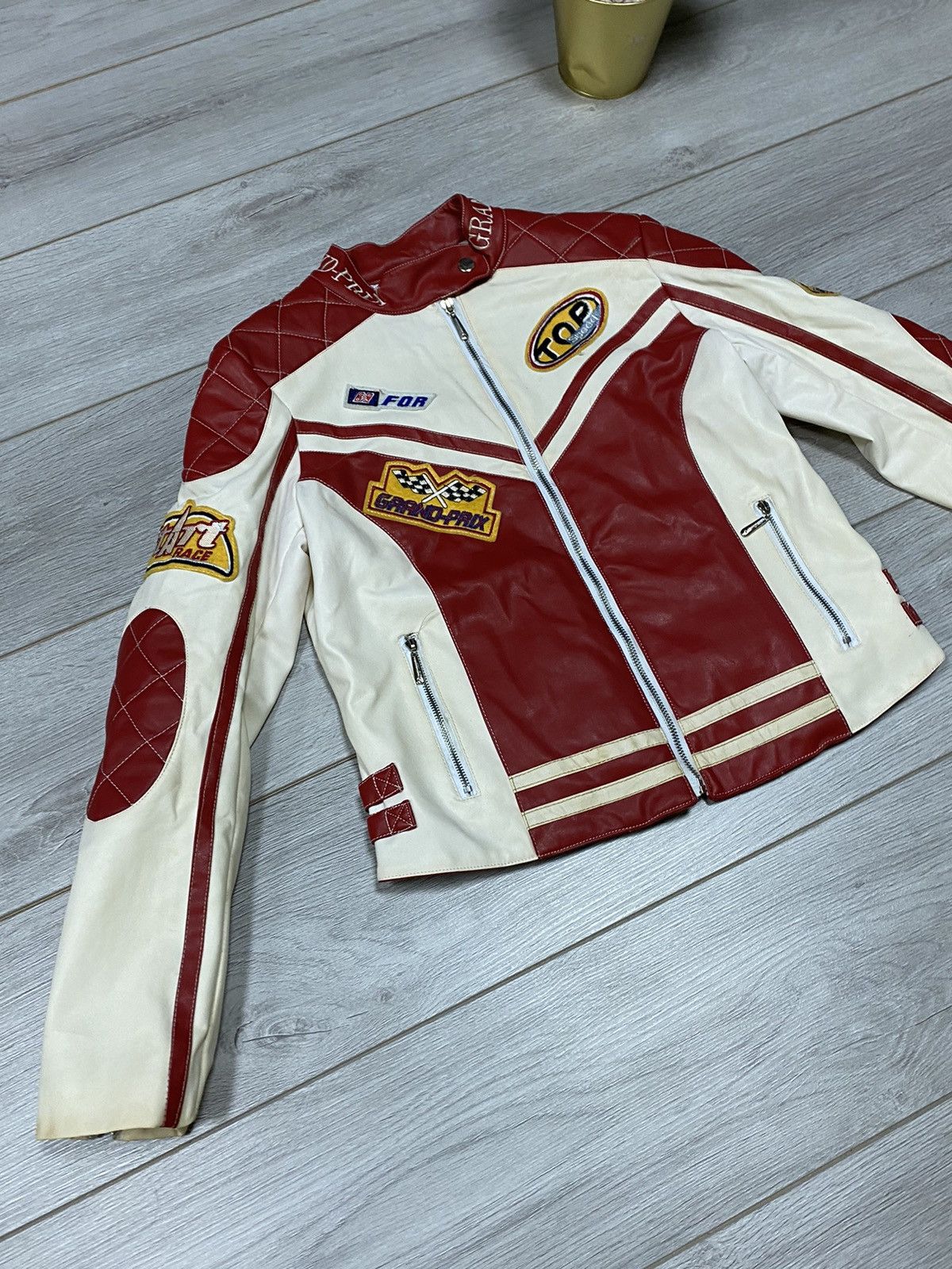 Vintage Rare Y2k Wonder Team Feilida Grand-Prix Leather Jacket 90’s Size M / US 6-8 / IT 42-44 - 4 Thumbnail