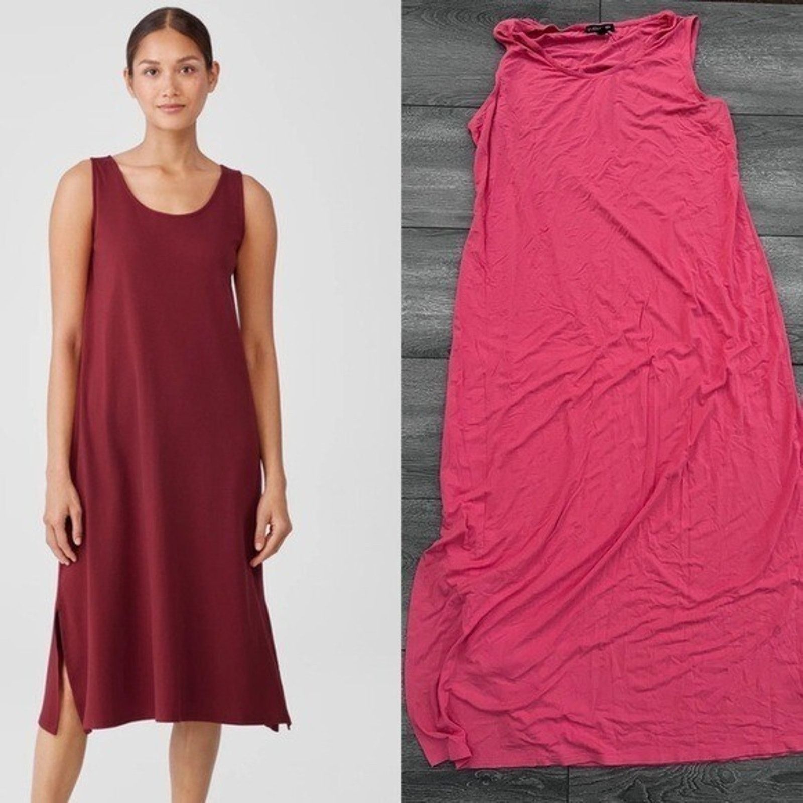 Eileen Fisher Eileen Fisher midi dress peach stretch jersey size M A000284 Size M / US 6-8 / IT 42-44 - 1 Thumbnail