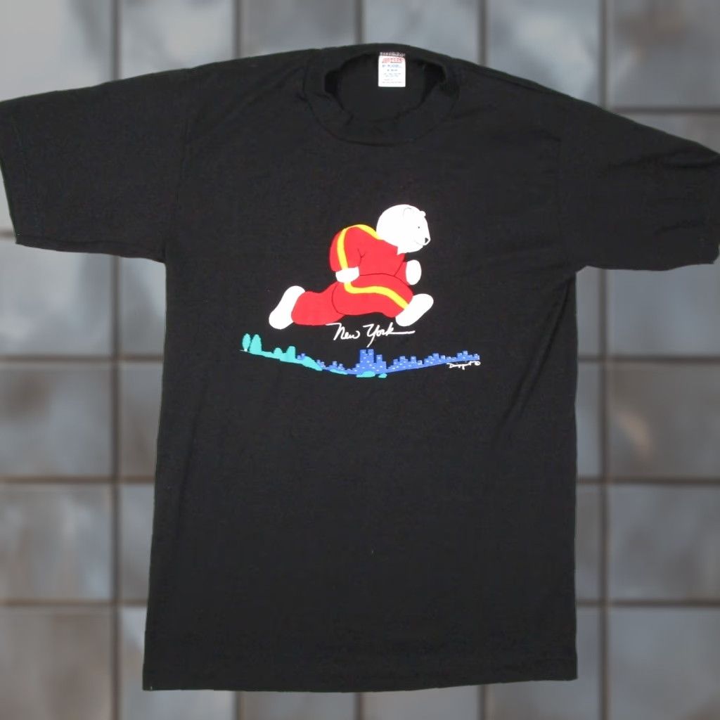 Jerzees VINTAGE Jerzees Russell Shirt Mens M New York Polar Bear Running Black USA Shirt Size US M / EU 48-50 / 2 - 1 Thumbnail