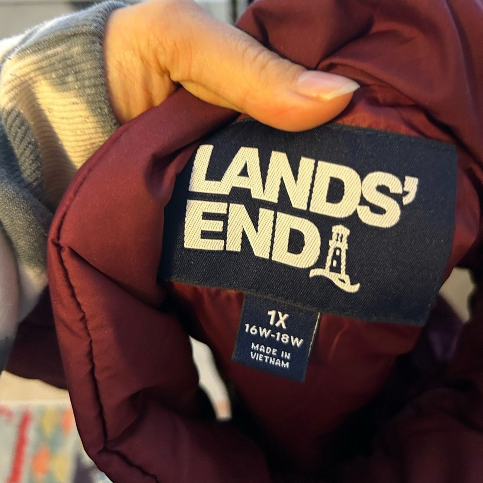 Lands' End Lands’ End Burgundy Down Filled Puffer Vest Size XL / US 12-14 / IT 48-50 - 5 Thumbnail