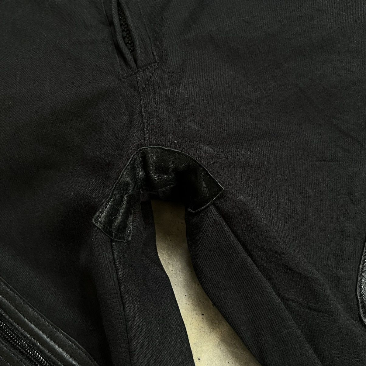 If Six Was Nine P.D.W Riders Demin Leather Cargo Pants Size US 33 - 8 Thumbnail