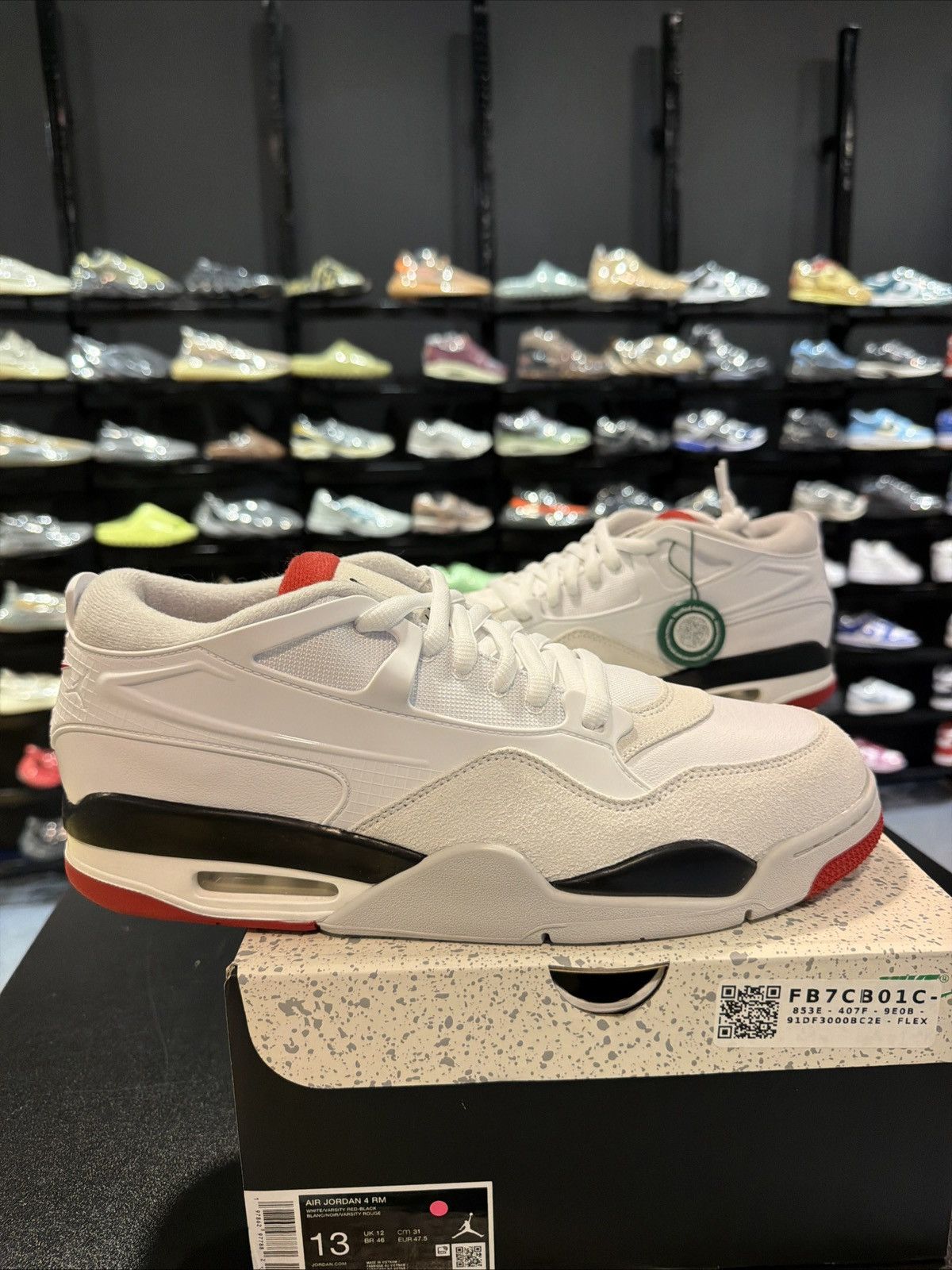 Jordan Brand Nike Men's Air Jordan 4 RM Size 13 White Fire Red Brand New Size US 13 / EU 46 - 1 Thumbnail