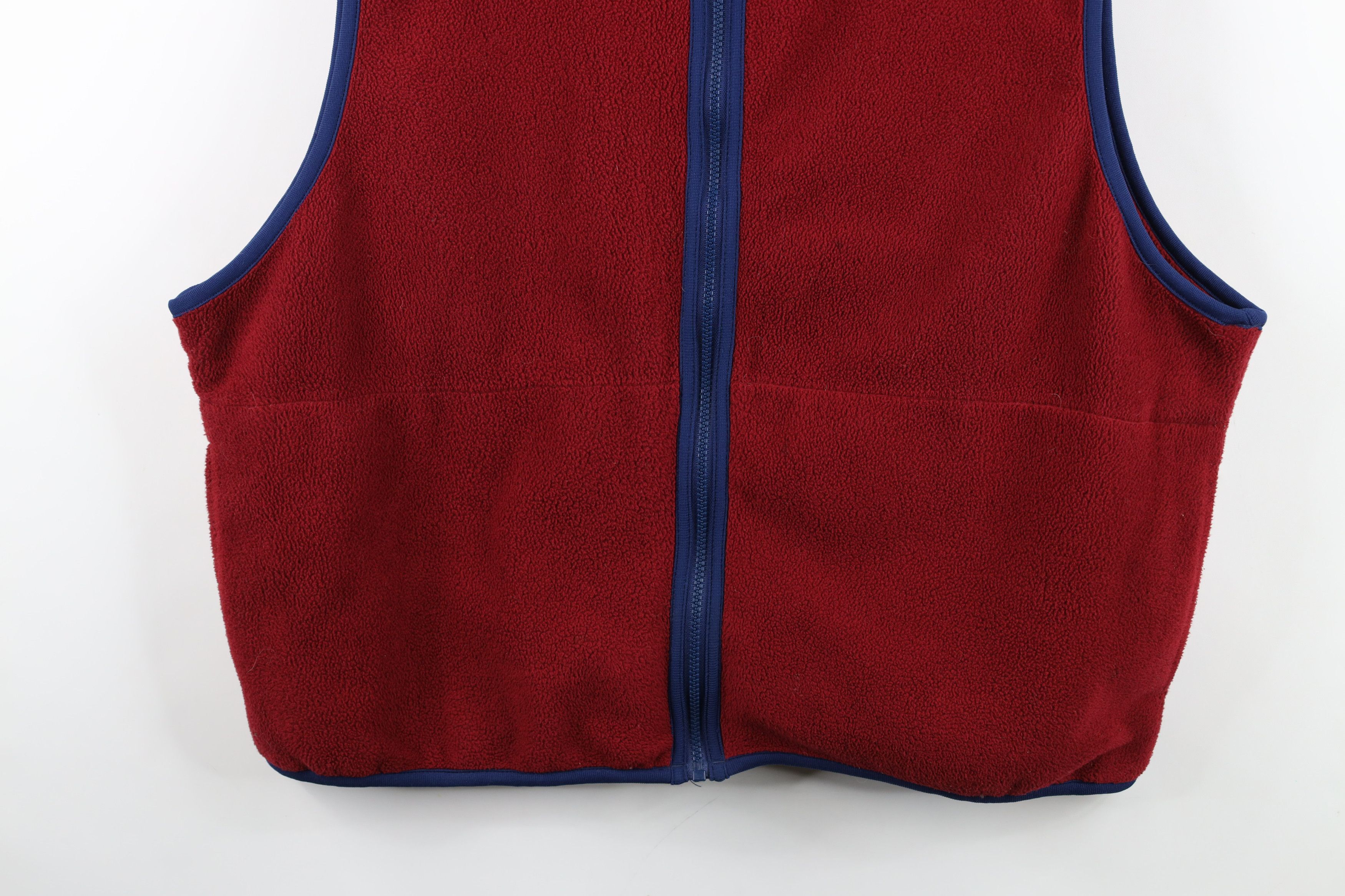 Lands' End Vintage 90s Lands End Fleece Full Zip Vest Jacket Red Size US XL / EU 56 / 4 - 3 Thumbnail