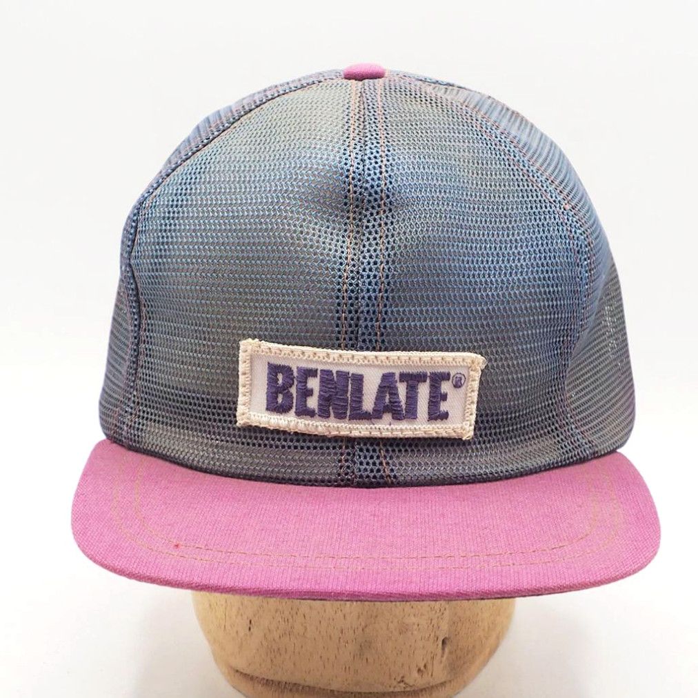 image of Vintage Dupont Benlate Patch Mesh Adjustable Strapback Farmer Trucker Hat in White, Men's