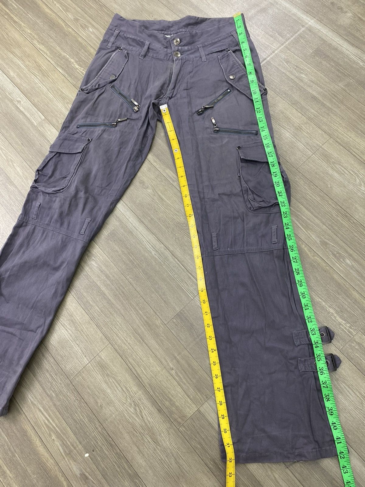 semanticdesign 2000s Semanticdesign Bondage Cargo Punk Lgb Flared Pants Y2K Size US 29 - 21 Thumbnail