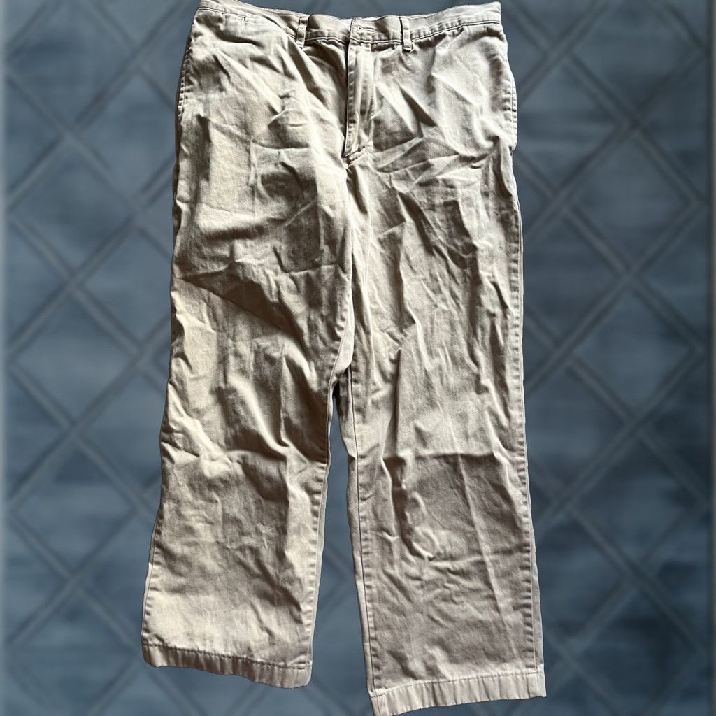 Lands' End VINTAGE Lands' End Chino Pants Men 33x25 Beige Regular 33 Inseam 25 In Beige Mens Chino Pants 1990s Size US 33 - 1 Thumbnail