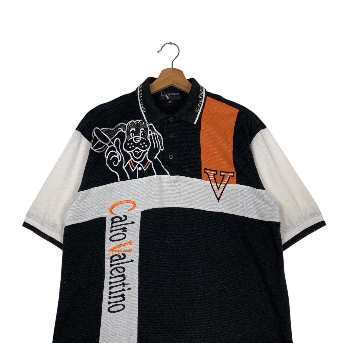 Valentino CALRO VALENTINO Embroidery Big Logo Polo Shirt #1430-C65 Size US M / EU 48-50 / 2 - 2 Thumbnail
