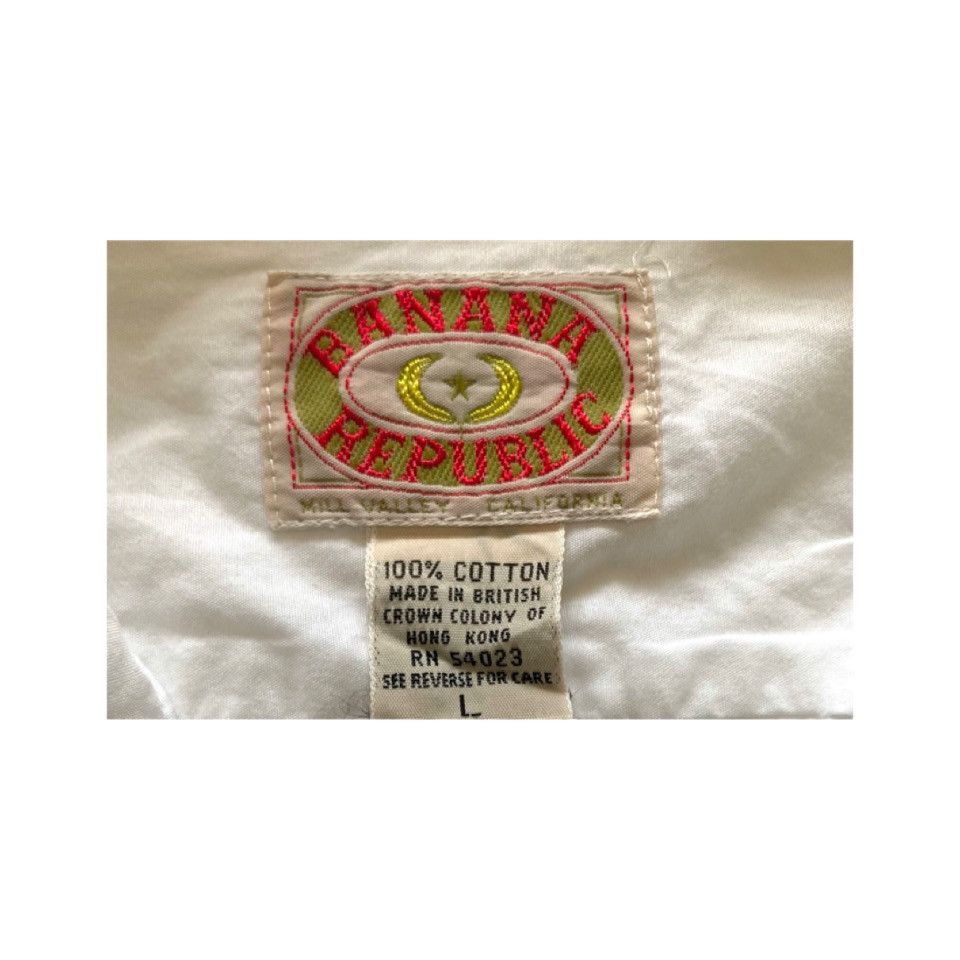 Banana Republic 90’s Banana Republic Mandarin Collar Basic White Shirt Size L / US 10 / IT 46 - 3 Thumbnail