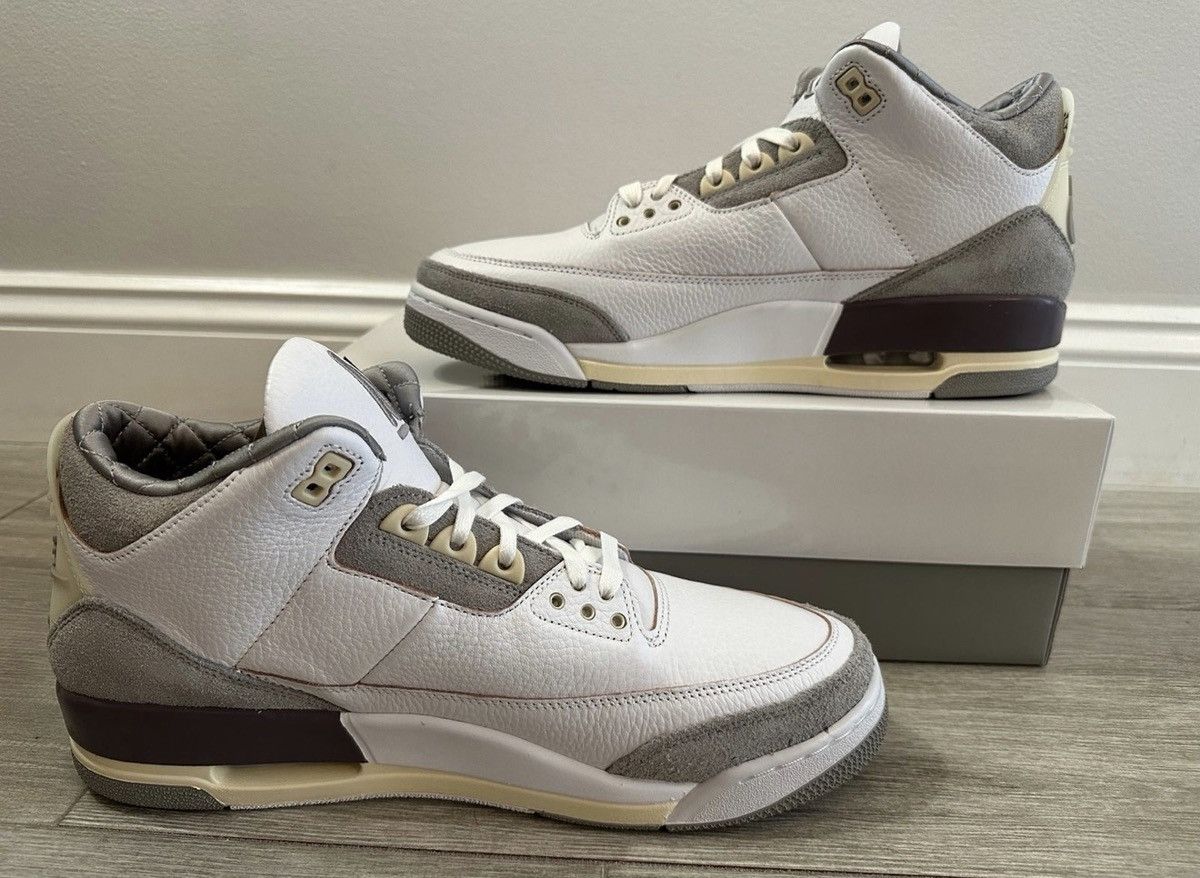A Ma Maniere × Jordan Brand A Ma Maniere Air Jordan 3 White Grey Violet Ore W 13.5 M 12 Size US 12 / EU 45 - 2 Thumbnail
