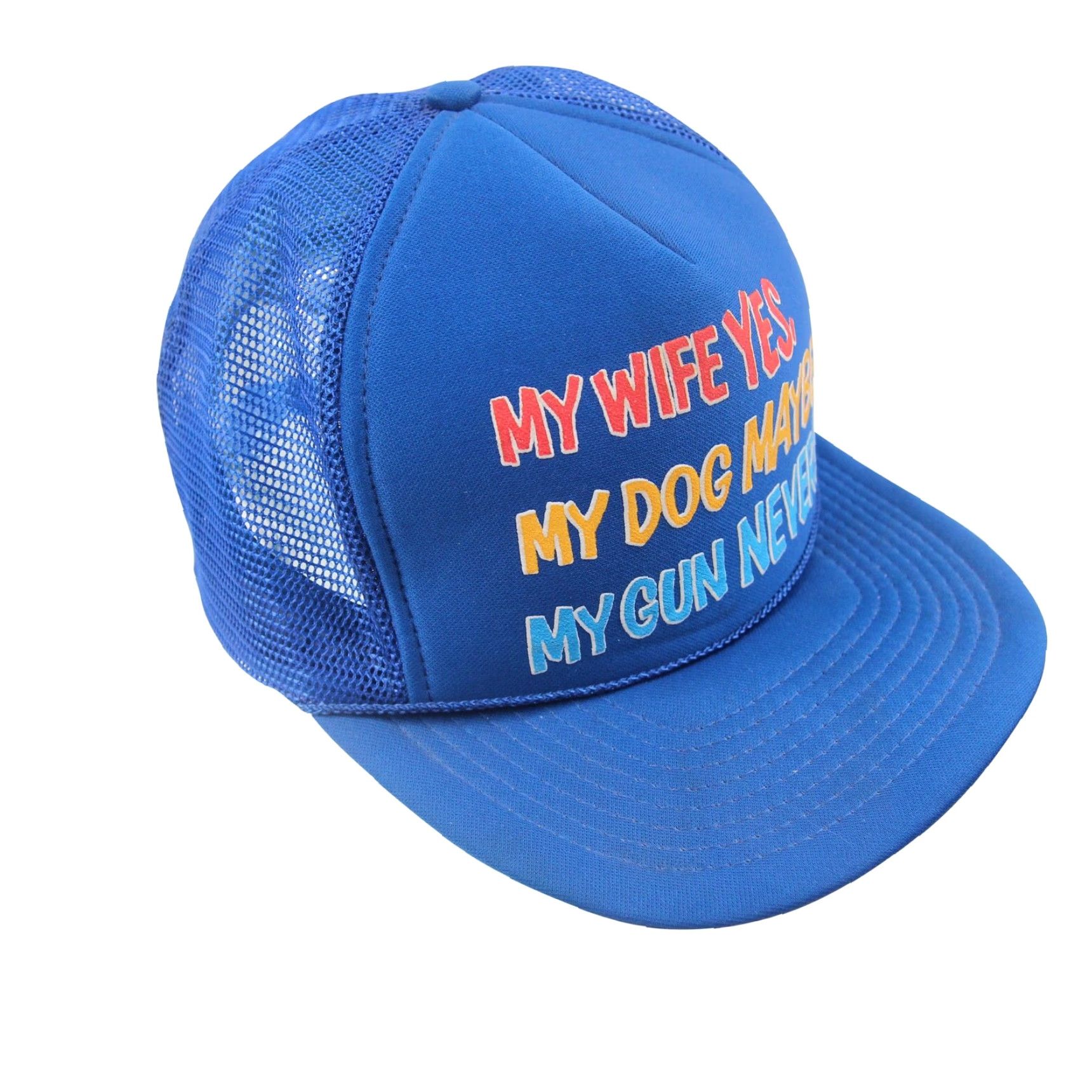Vintage VINTAGE Long script 2A trucker hat Blue OS Adult Mens 80s Vintage style 9/10 blue trucker hat Size ONE SIZE - 3 Thumbnail