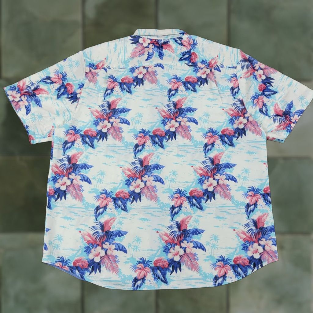 Tommy Bahama VINTAGE Tommy Bahama Shirt Mens XL Blue Pink Floral Tropical Hubiscus Fern Islandzone Size US XL / EU 56 / 4 - 1 Thumbnail