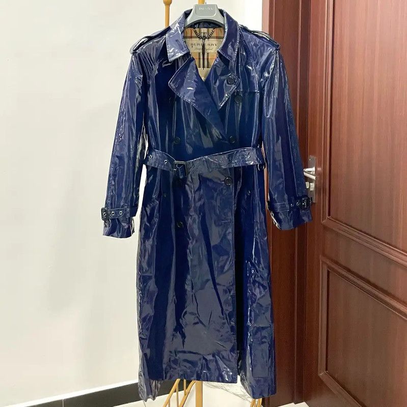 Burberry Burberry L Size Blue Women's Trench Coat Size L / US 10 / IT 46 - 1 Thumbnail