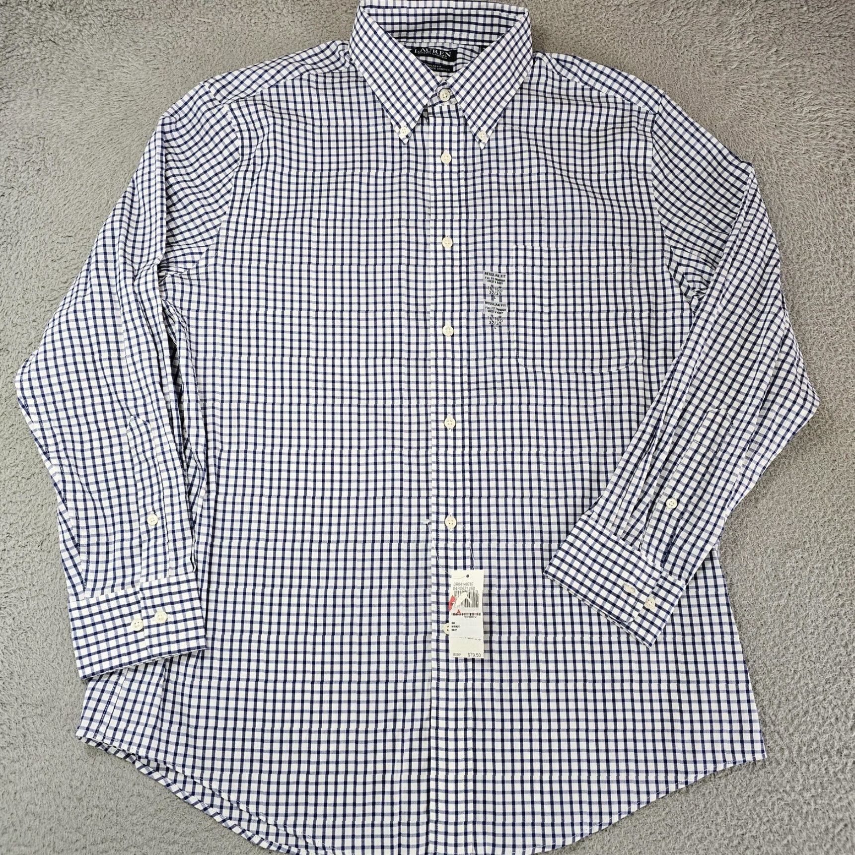 Ralph Lauren Lauren Ralph Lauren Shirt Mens Large Navy White Check Regular Fit Stretch New Size US L / EU 52-54 / 3 - 2 Thumbnail