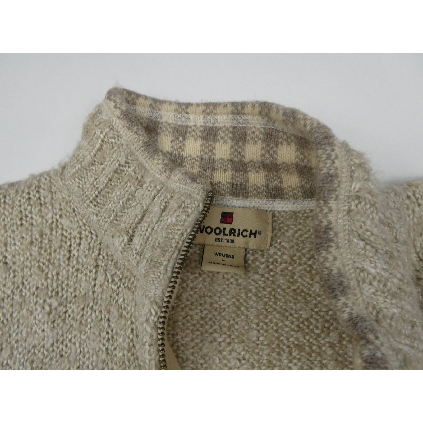 Woolrich Woolen Mills WOOLRICH super soft 1/4 zip sweater, large, stone Size L / US 10 / IT 46 - 2 Thumbnail