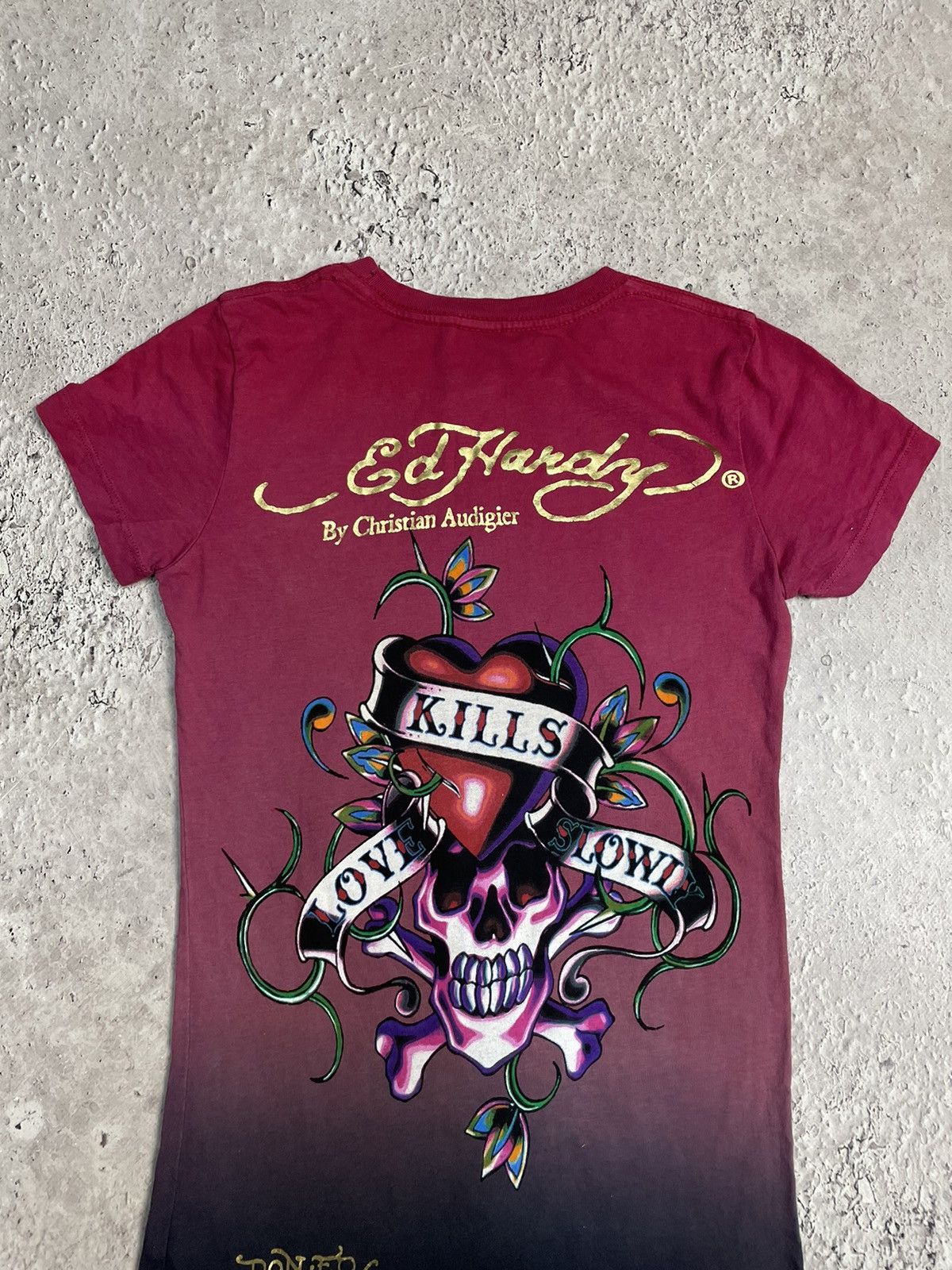 Christian Audigier × Ed Hardy Vintage Ed Hardy tee Y2K style Skull t-shirt Woman’s Size S / US 4 / IT 40 - 7 Thumbnail