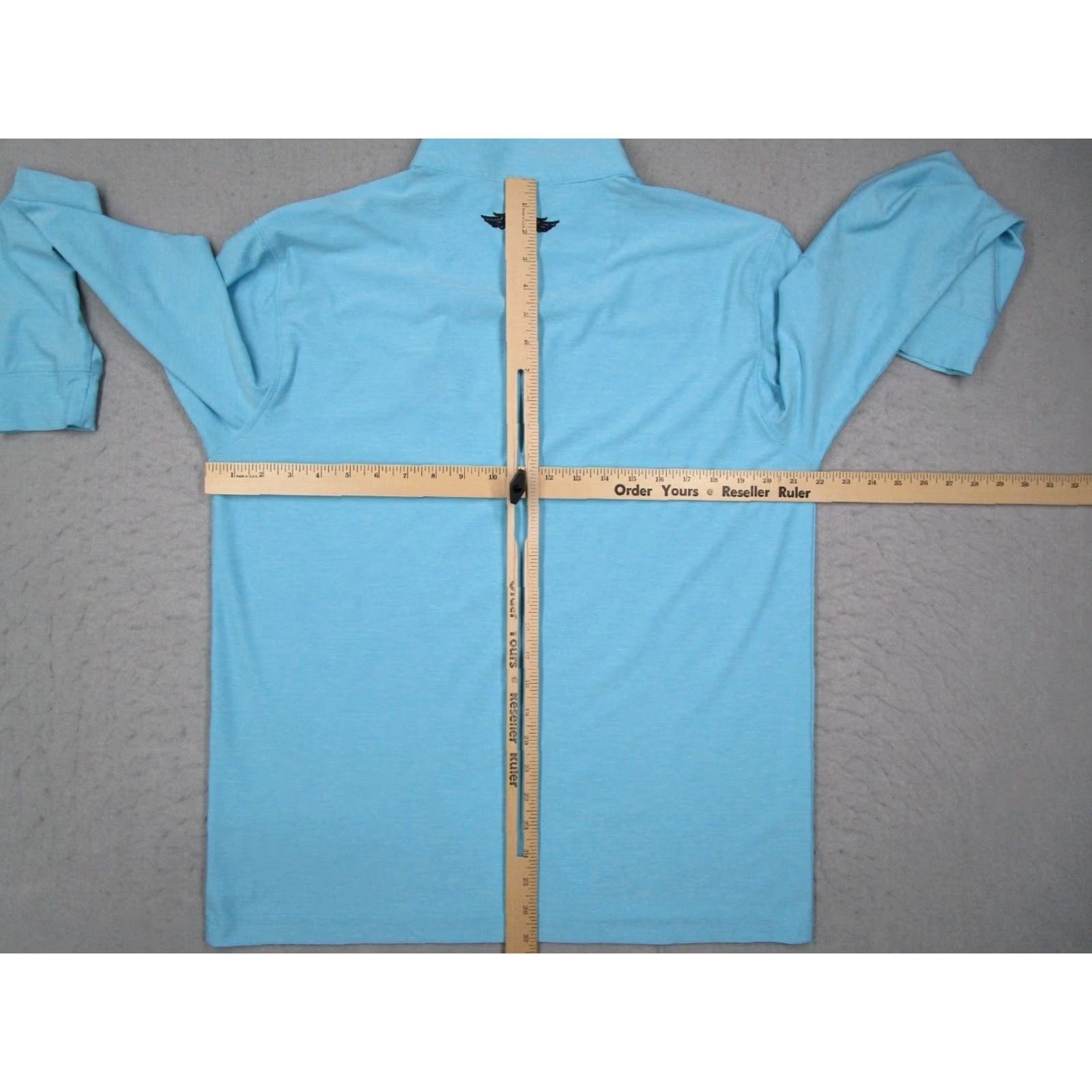 Vintage STRAIGHT DOWN Mens Blue 1/2 Zip Pullover - Golf Bermuda Dunes Logo - Polyester Spandex - Regular M - Sweater / Hoodie / Sweatshirt - Outdoor Sports Size US M / EU 48-50 / 2 - 5 Thumbnail