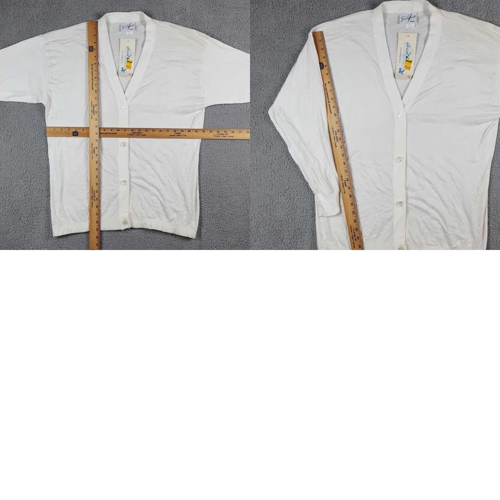 Vintage VINTAGE Sarah Renata Women's Medium Oversized Button Cardigan Sweater 90s Y2K White Size M / US 6-8 / IT 42-44 - 8 Thumbnail