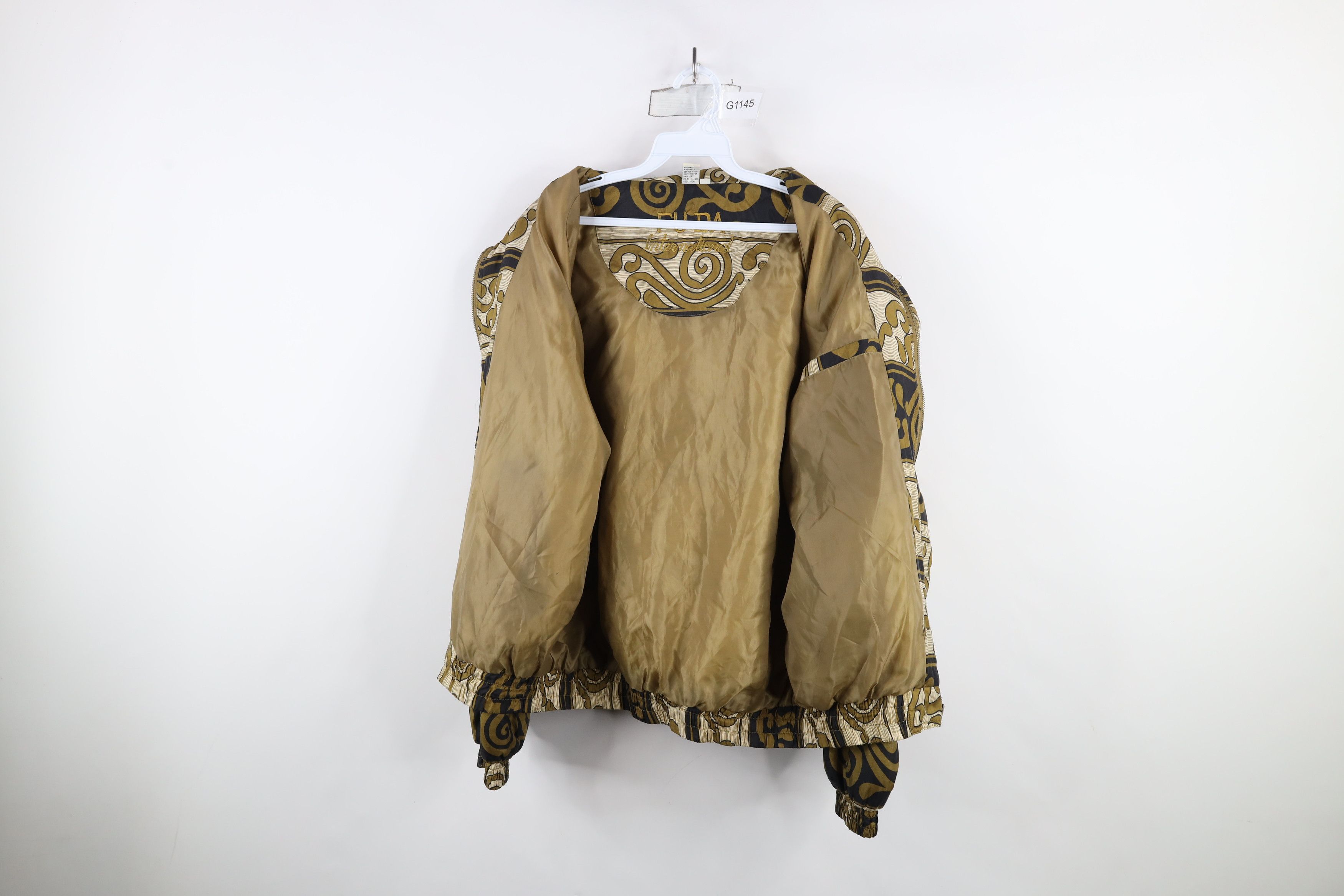 Vintage Vintage 90s Streetwear Striped Silk Bomber Jacket Gold Size M / US 6-8 / IT 42-44 - 8 Thumbnail