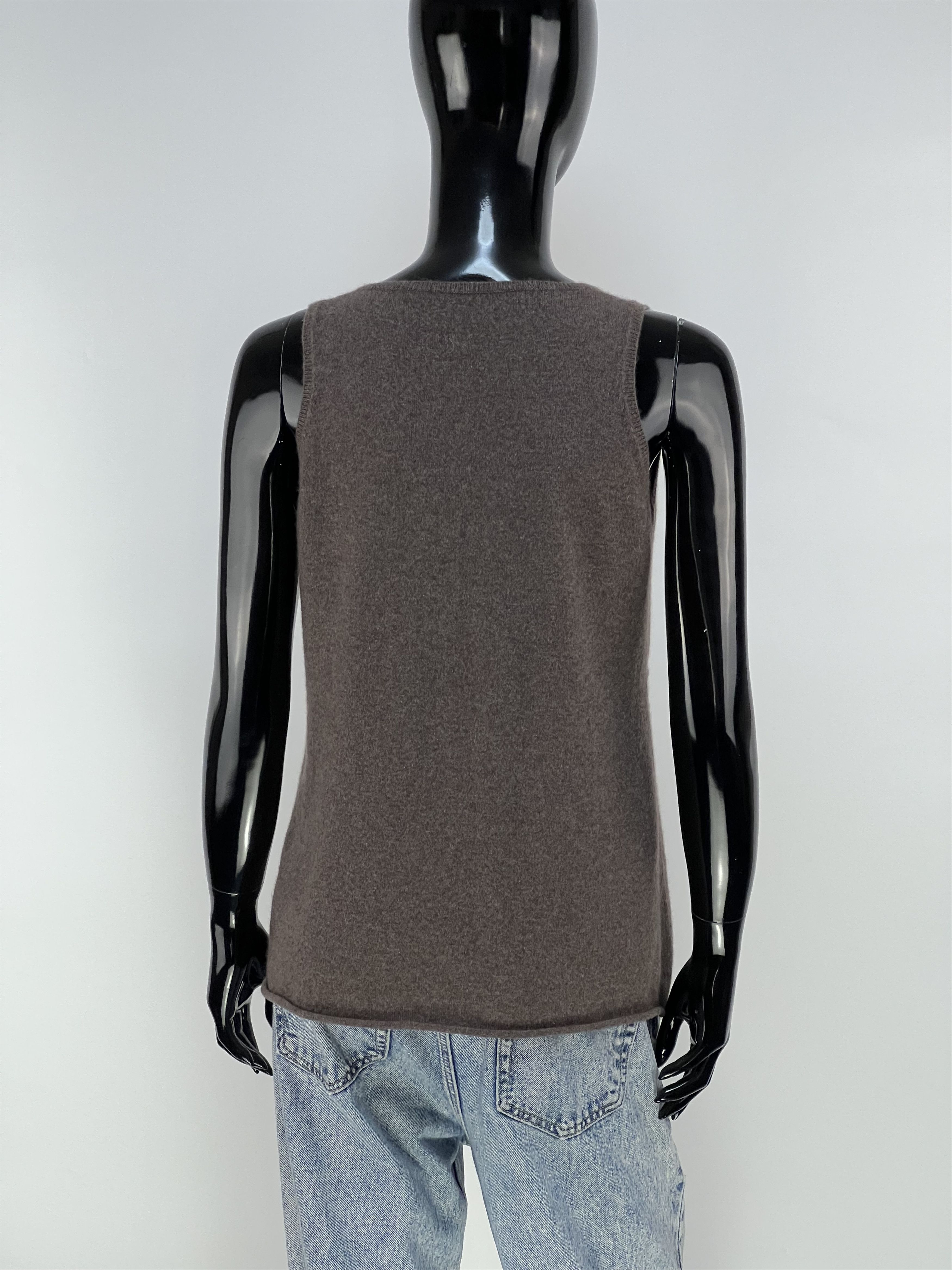 Brunello Cucinelli Brunello Cucinelli Brown 100% Cashmere Tank Top Blouse Size M / US 6-8 / IT 42-44 - 3 Thumbnail