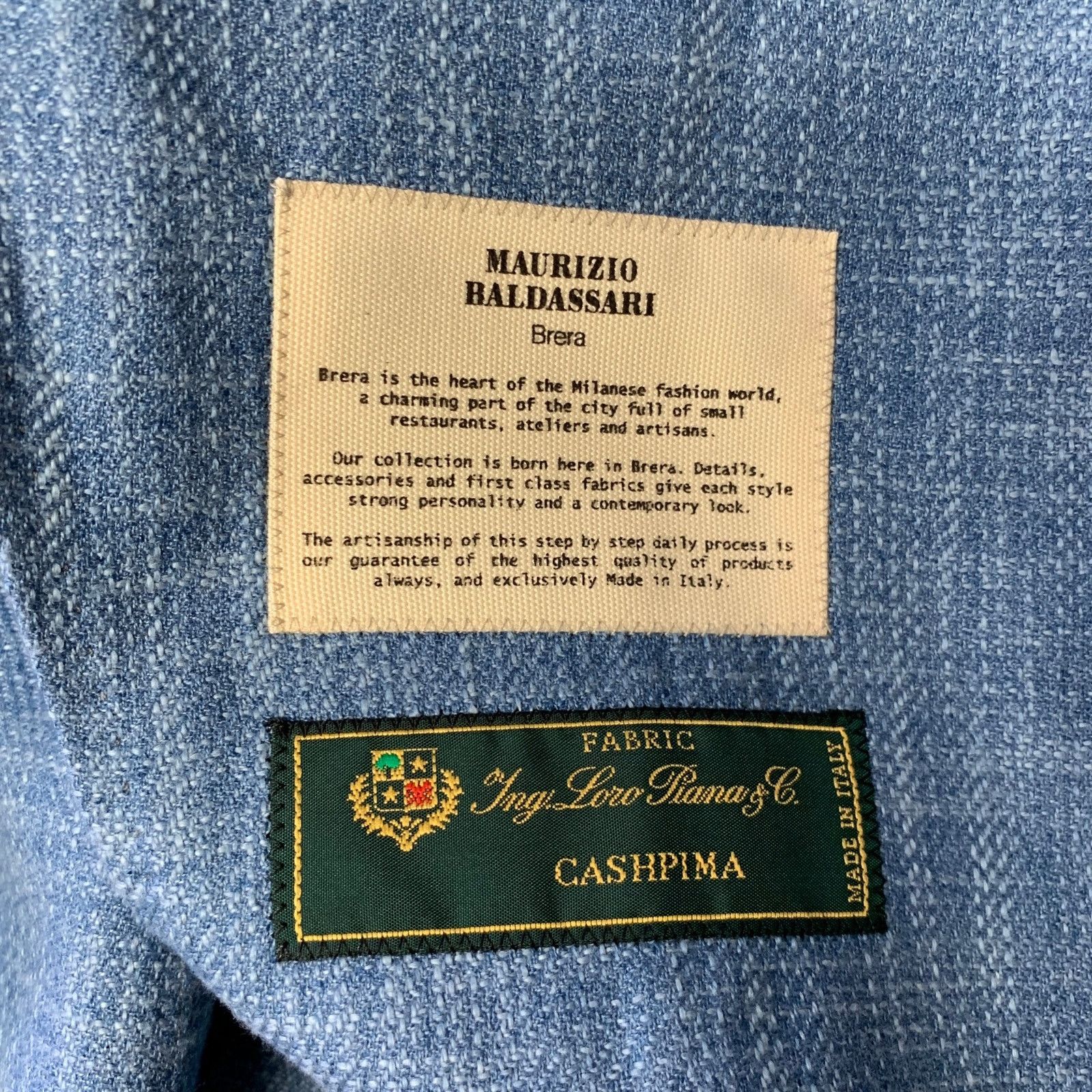 MAURIZIO BALDASSARI 40R Blue Heather Cashmere Sport Coat