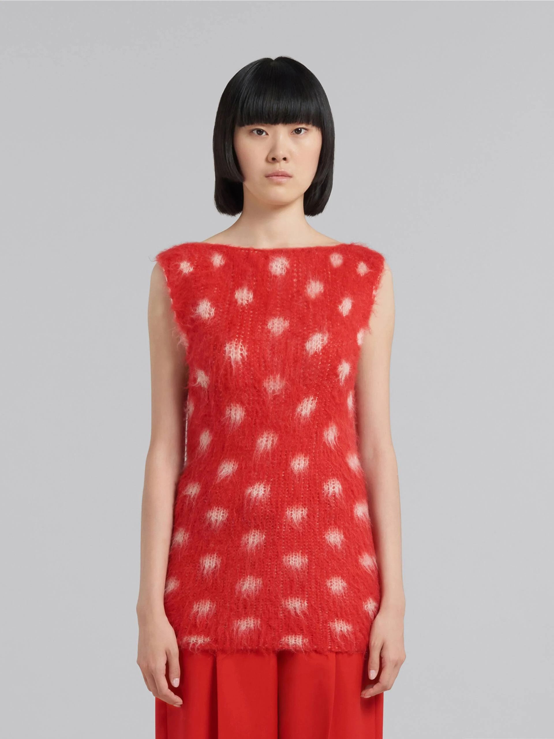 Marni o1w1db10824 Kitted Top in Red Size XL / US 12-14 / IT 48-50 - 3 Thumbnail