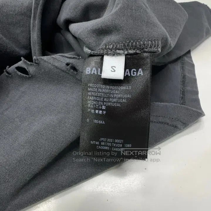 Balenciaga Balenciaga Black Distressed Print Cotton T. Size US S / EU 44-46 / 1 - 4 Thumbnail