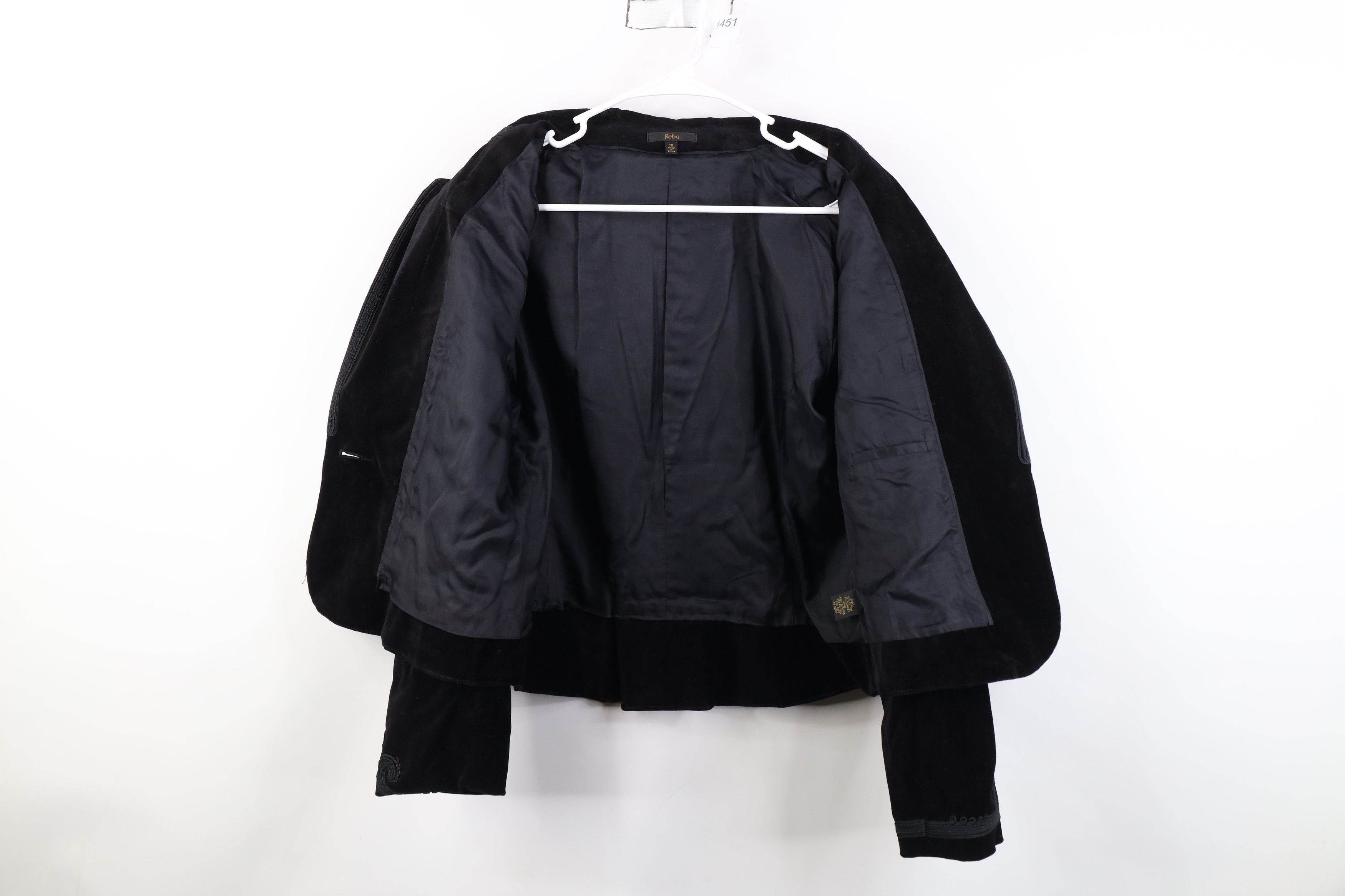 Vintage Vintage 90s Y2K Streetwear Velvet Velour Blazer Jacket Size XXL / US 16-18 / IT 52-54 - 9 Thumbnail