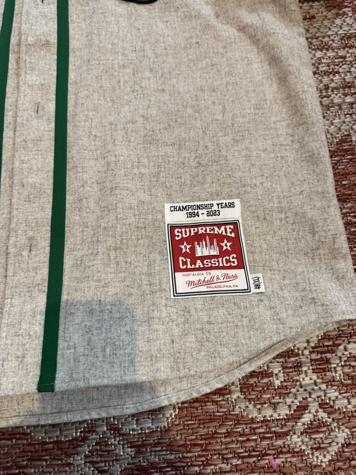 Supreme Supreme New York Hebrew Baseball Wool Jersey XL green Grey Size US XL / EU 56 / 4 - 5 Thumbnail
