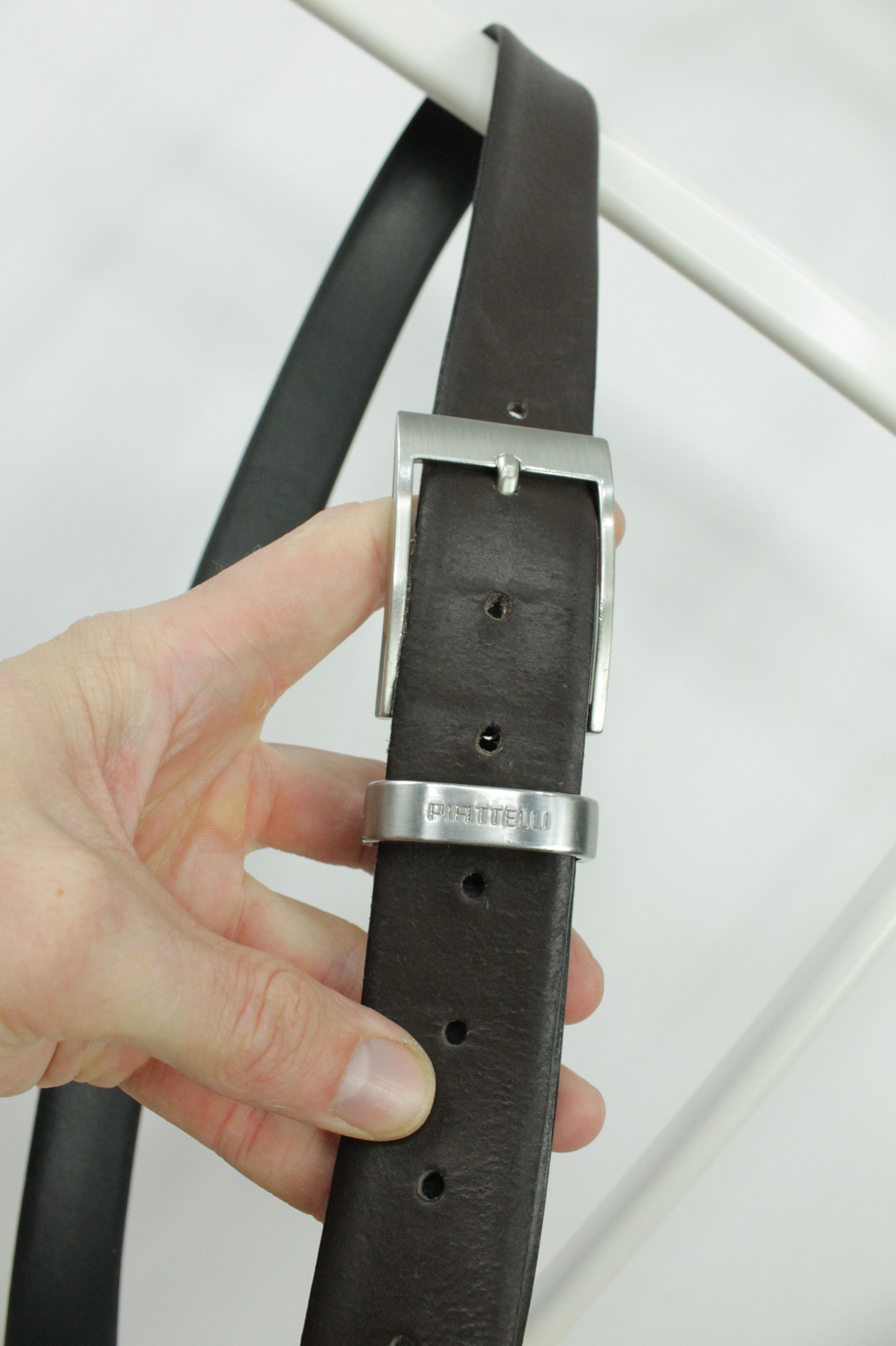 Piattelli Bruno Piattelli Brown Leather Belt Size 46 - 3 Thumbnail