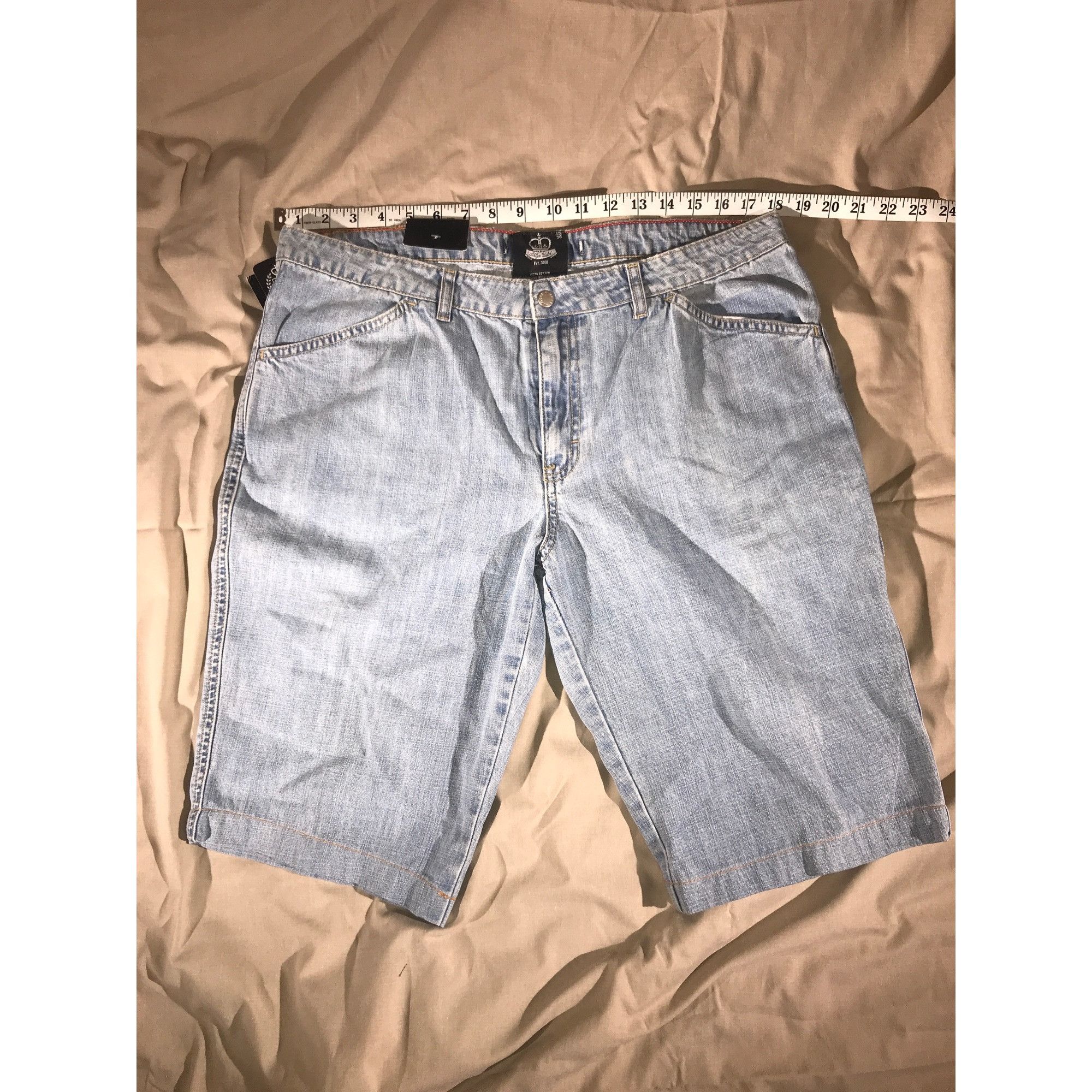 Tommy Hilfiger Tommy Hilfiger Mens Bklyn Untld Light Wash Blue Jean Shorts Size US 36 / EU 52 - 5 Thumbnail