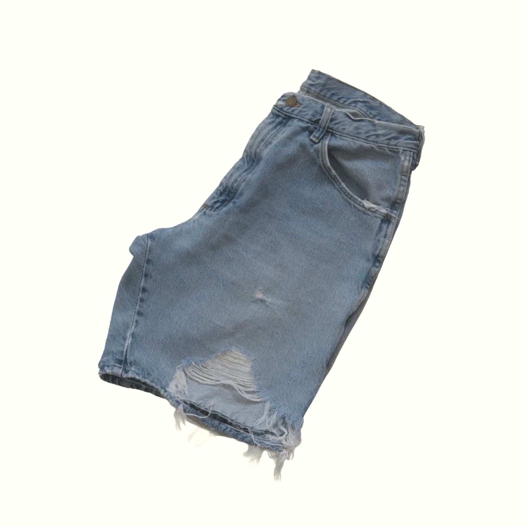 Wrangler VINTAGE Wrangler Jeans Shorts 90s Y2K Retro Work Distressed Blue 100% Cotton SZ 34 Regular Mens Size US 34 / EU 50 - 2 Thumbnail