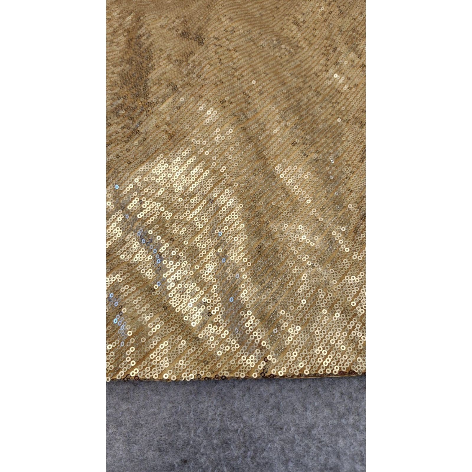 Vintage Vtg Scala Dress Womens 10 Gold Sequin One Shoulder Silk Cocktail Party Mini Dress Size L / US 10 / IT 46 - 4 Thumbnail