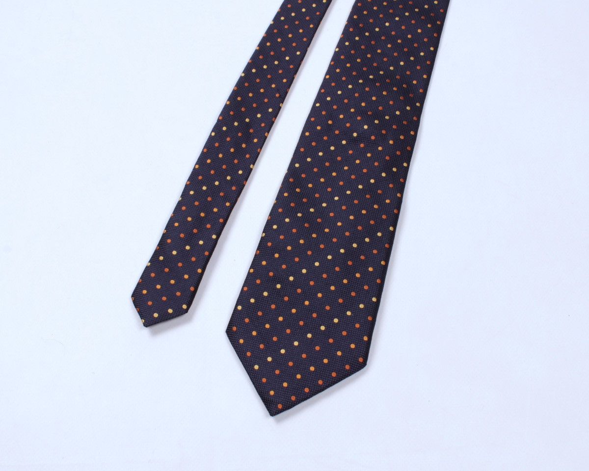 Canali × Designer CANALI Polka Dot Navy Blue Silk Tie Size ONE SIZE - 4 Thumbnail