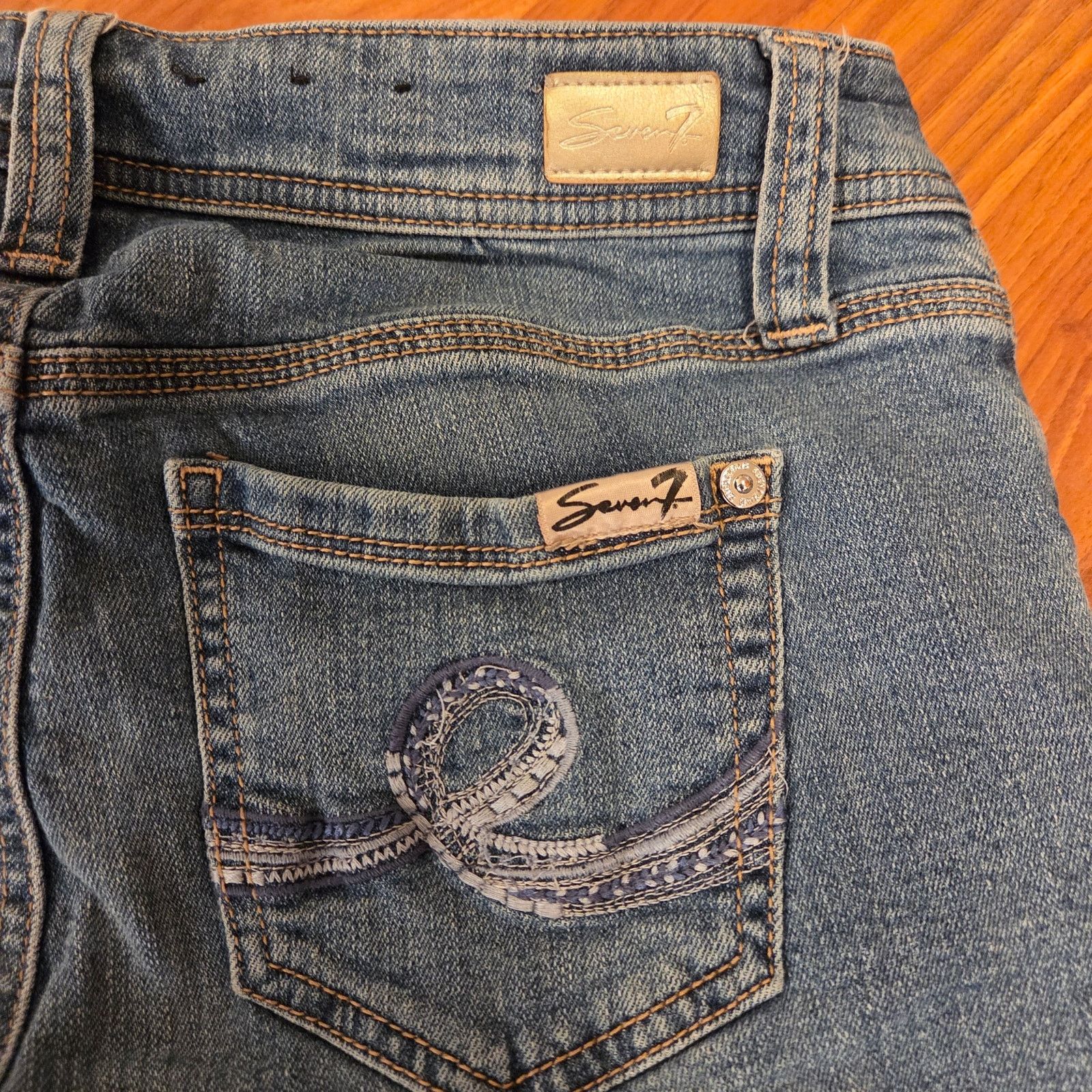Seven 7 SEVEN7 Distressed Acid Wash Denim Bermuda - Women's Size 4 Size 27" / US 4 / IT 40 - 3 Thumbnail