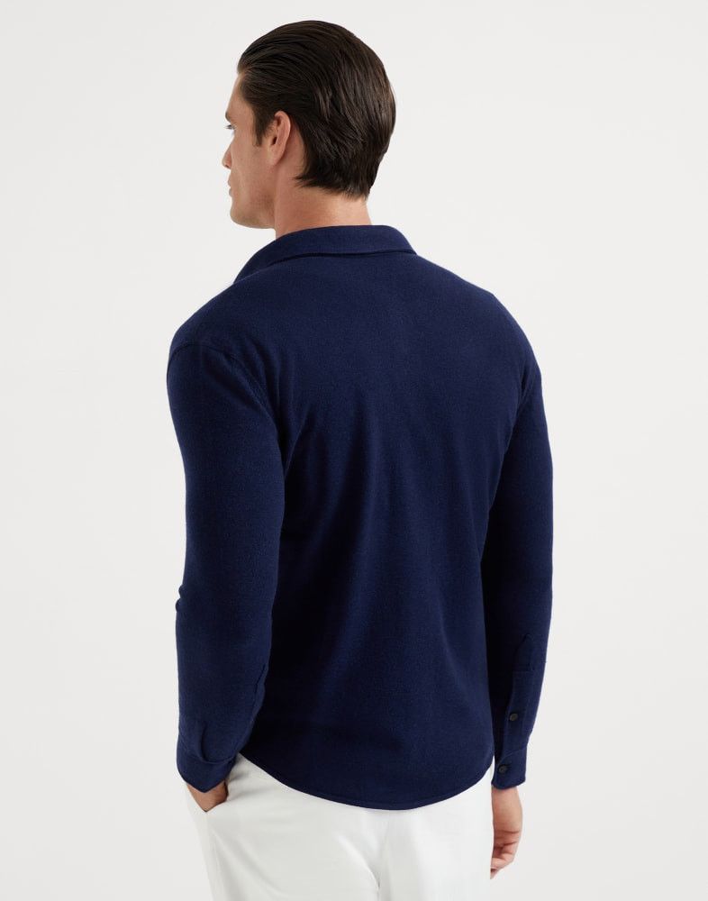 Brunello Cucinelli o1w1db10825 Polo Sweater in Blue Size US L / EU 52-54 / 3 - 4 Thumbnail