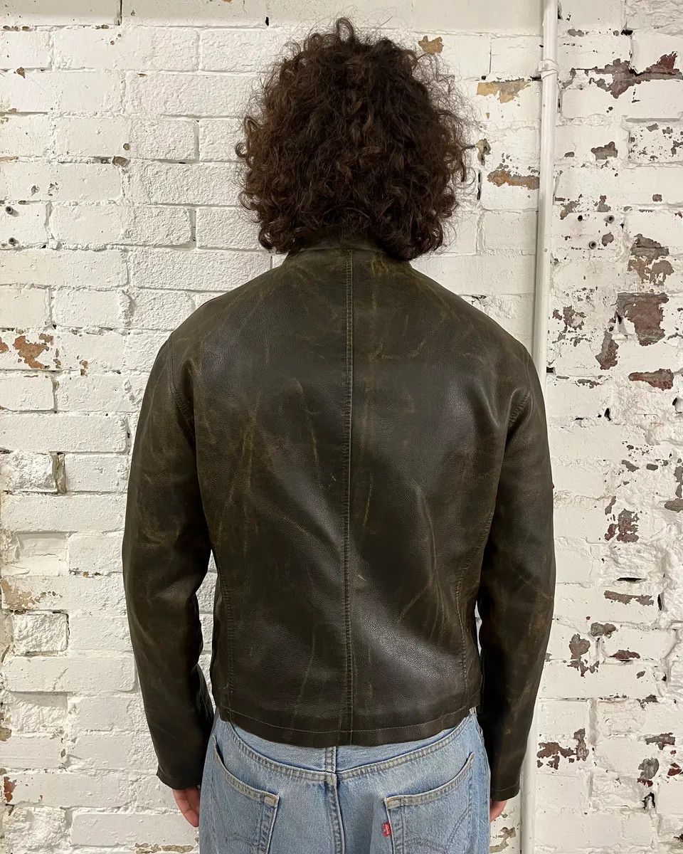 Armani 2000s Armani Brown Faded Leather Biker Jacket Size US M / EU 48-50 / 2 - 3 Thumbnail