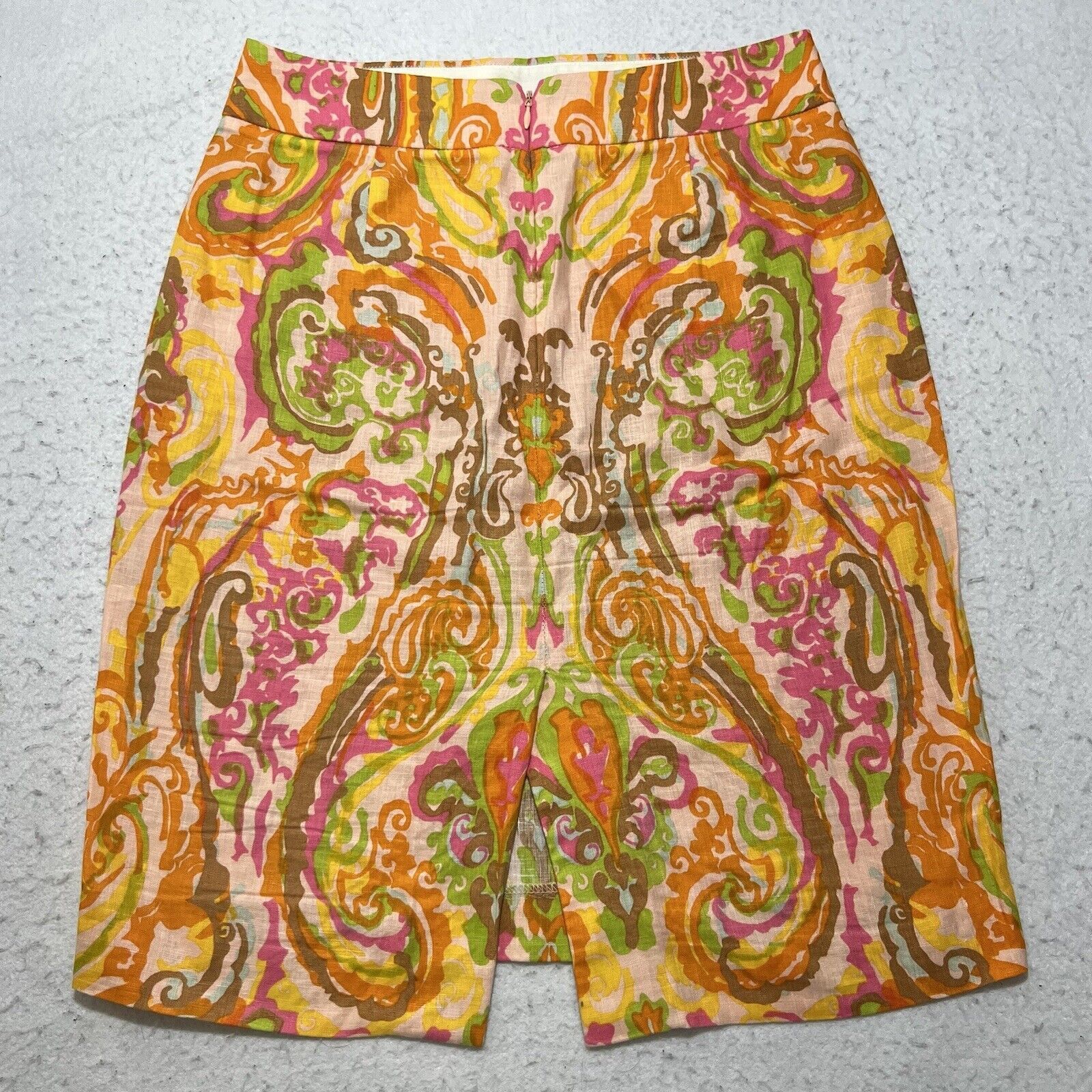J.Crew J. Crew Women's Size 2 Linen Pencil Skirt Split Back Zip Up Size 26" / US 2 / IT 38 - 7 Thumbnail