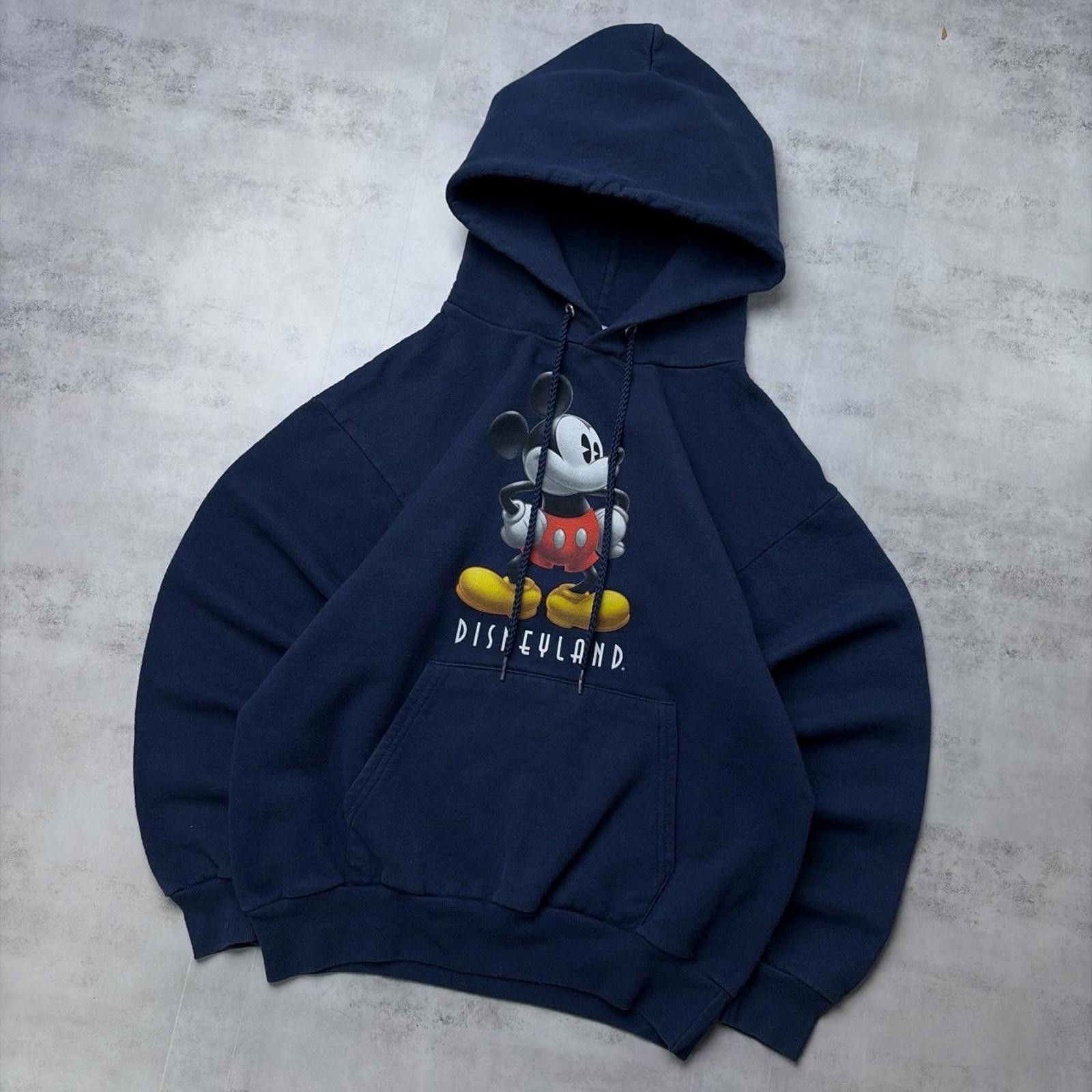Disney Vintage Disneyland Mickey Mouse Grunge Boxy Skater Hoodie Size S / US 4 / IT 40 - 2 Thumbnail