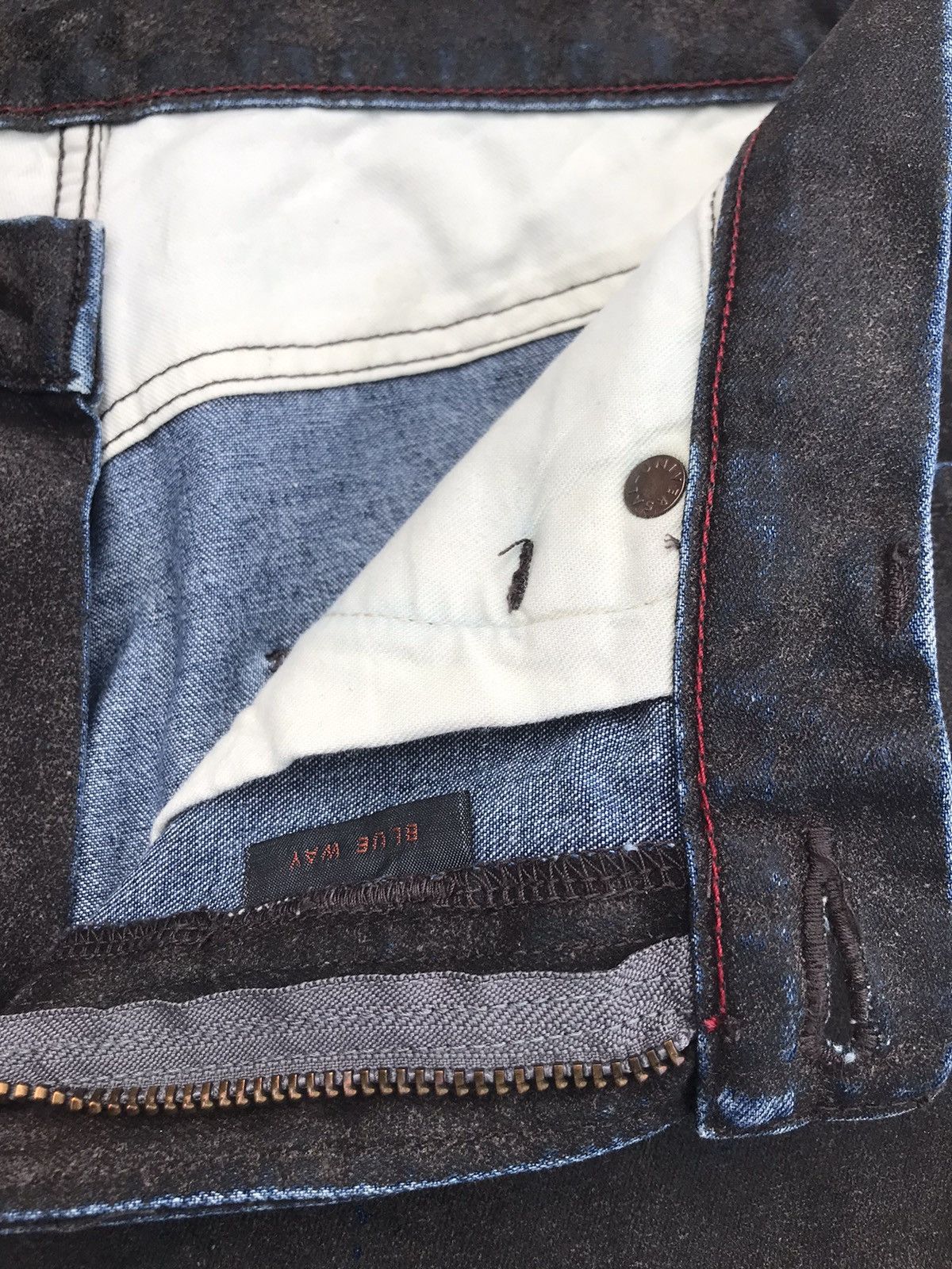 Japanese Brand Vintage Dyed Blue Way Denim Size US 32 / EU 48 - 8 Thumbnail